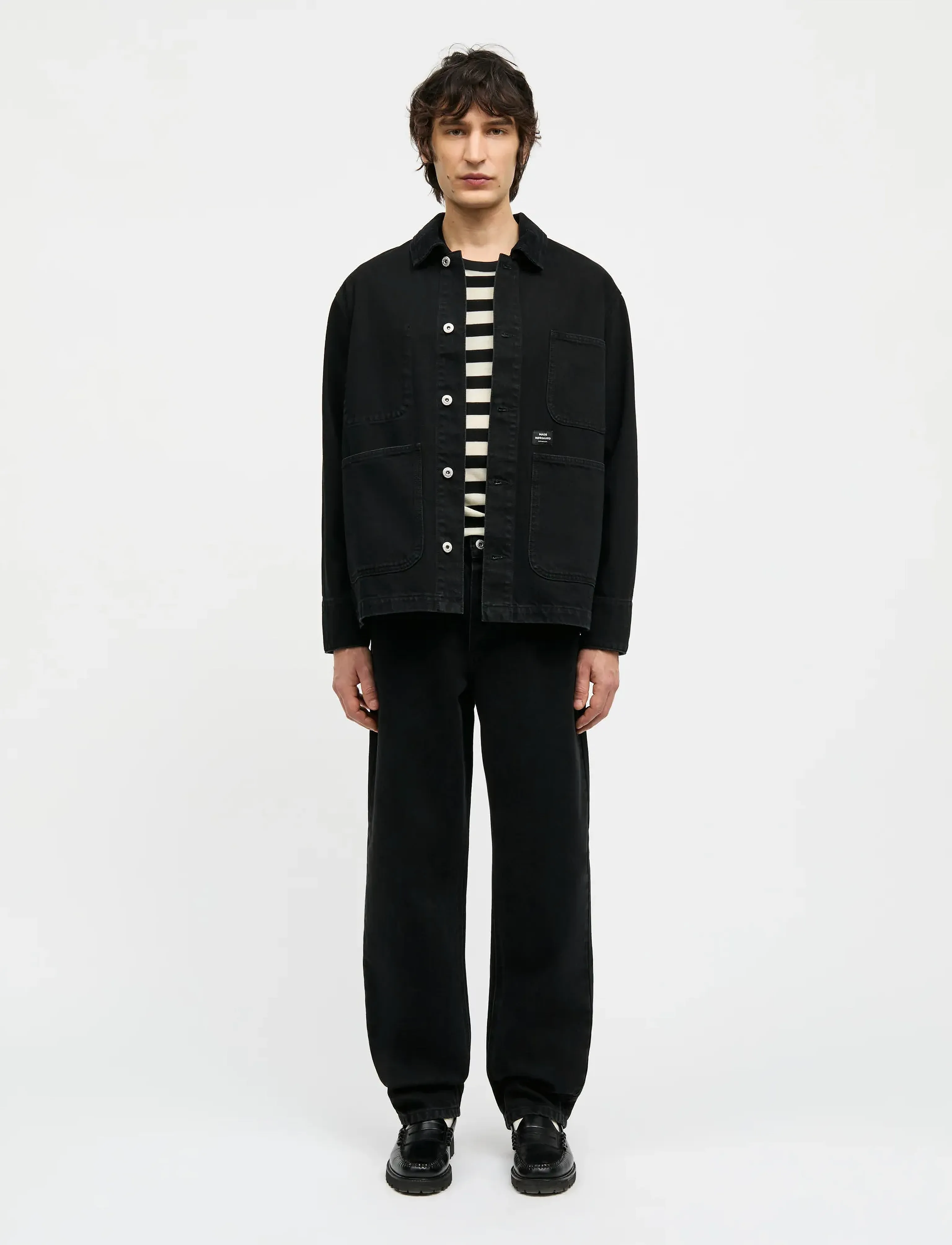 Mads Nørgaard Arizona Black Black Chore Jacket, 54, Black, Denim > Unlined Denim Jackets, Herre