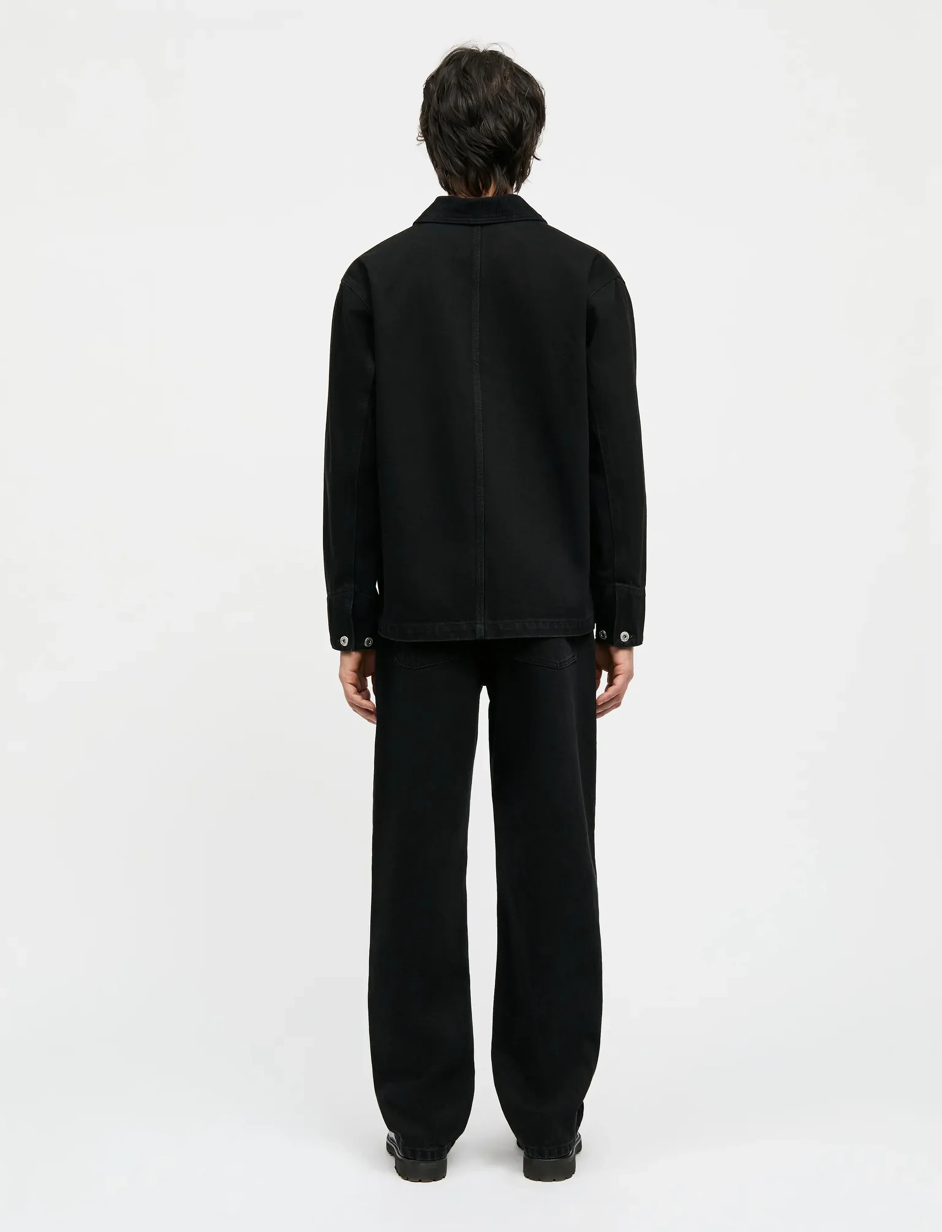 Mads Nørgaard - Arizona Black Black Chore Jacket - uforede denimjakker - black rinse wash - 2