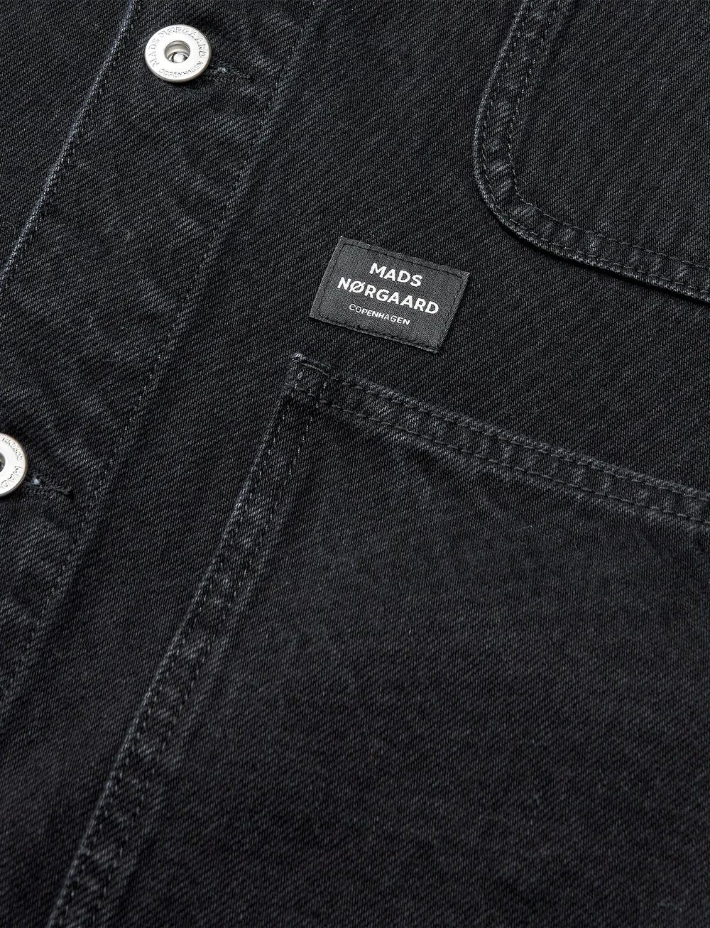 Mads Nørgaard - Arizona Black Black Chore Jacket - voodrita teksajakid - black rinse wash - 3
