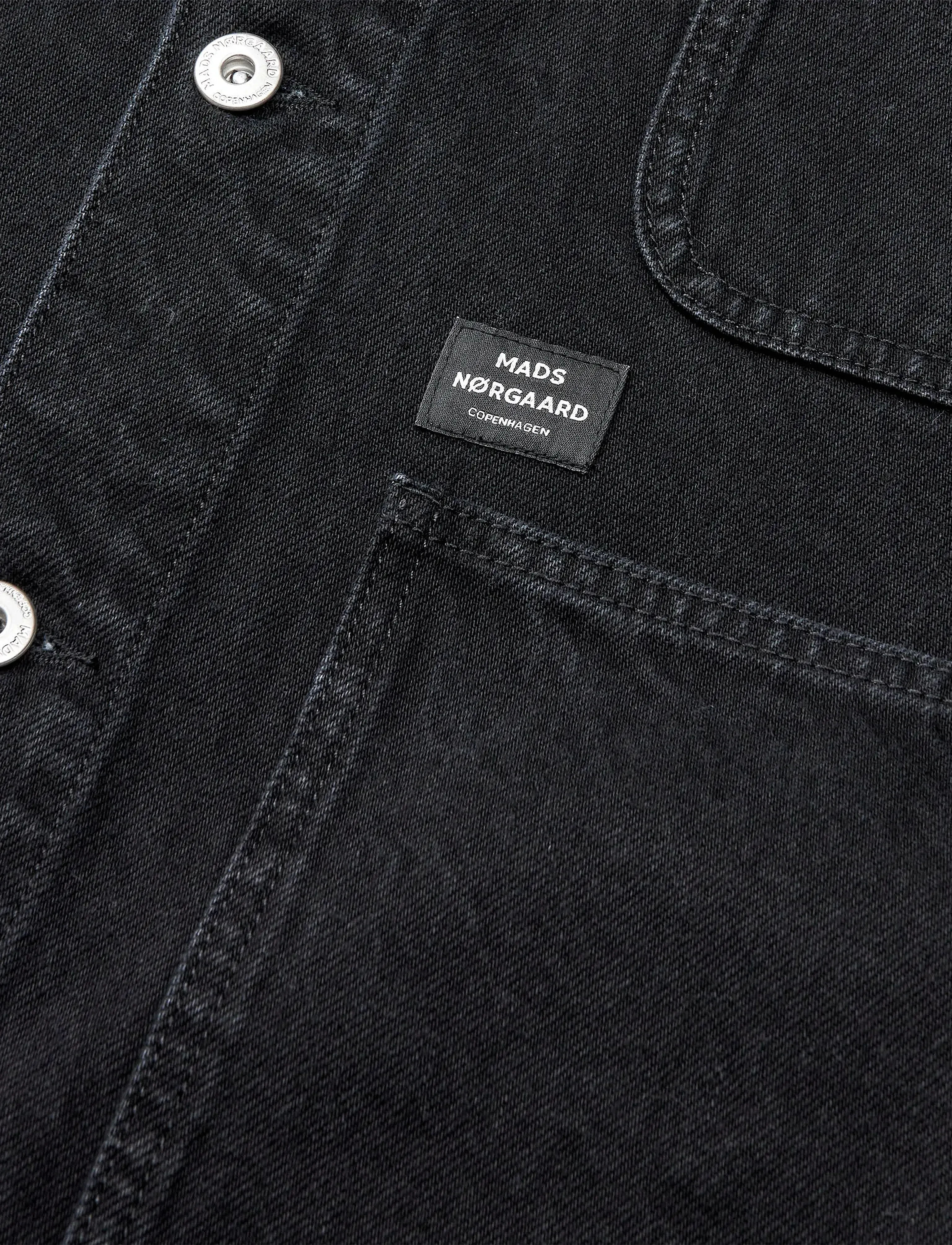 Mads Nørgaard - Arizona Black Black Chore Jacket - uforede denimjakker - black rinse wash - 3