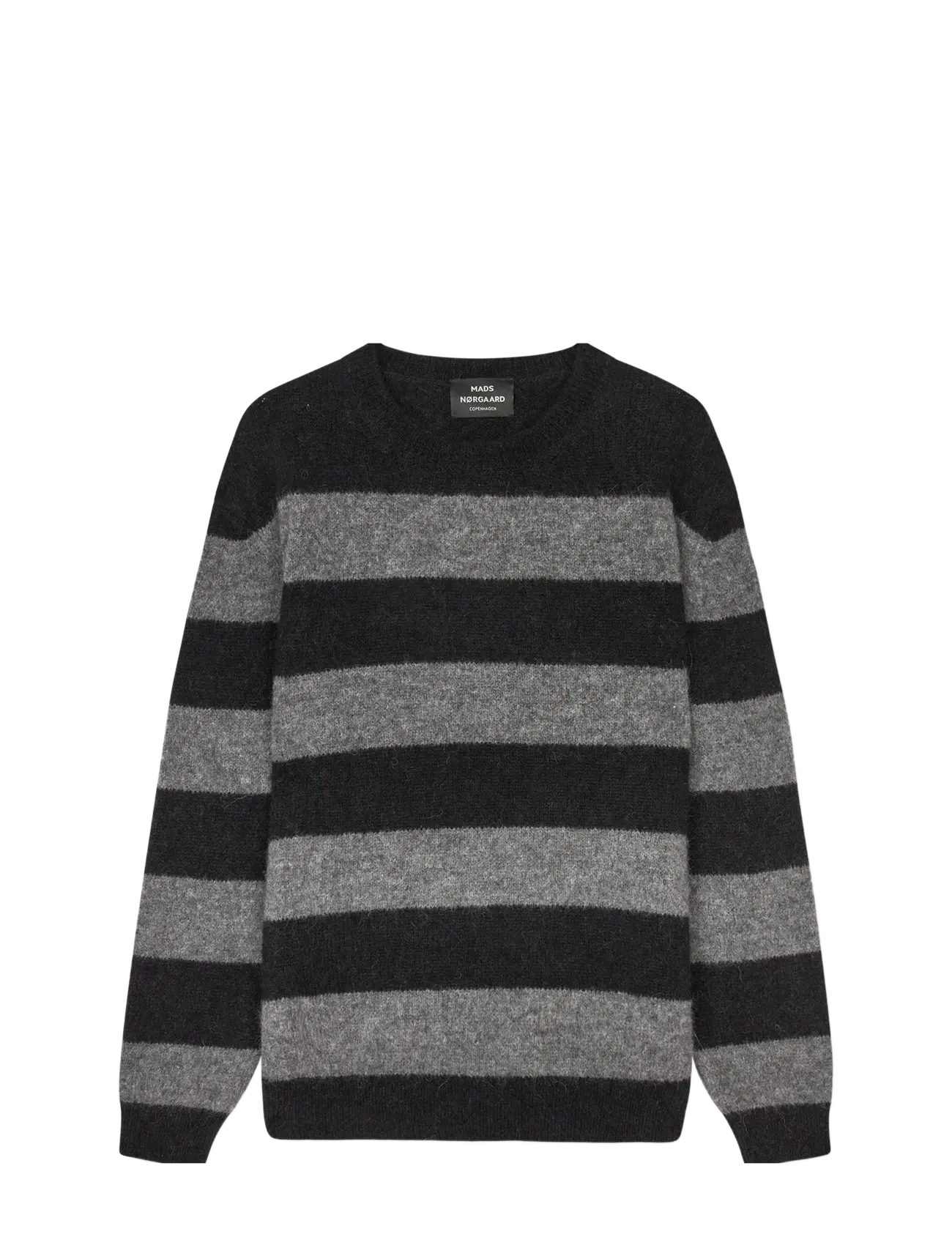 MADS NØRGAARD Alpaca Vilhelm Stripe Knit Schwarz - S - Herren