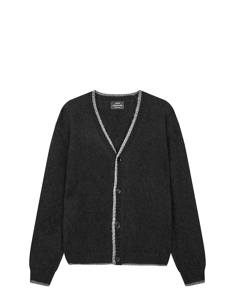 Mads Nørgaard - Alpaca Vilhelm Cardigan Knit - cardigans - black - 1