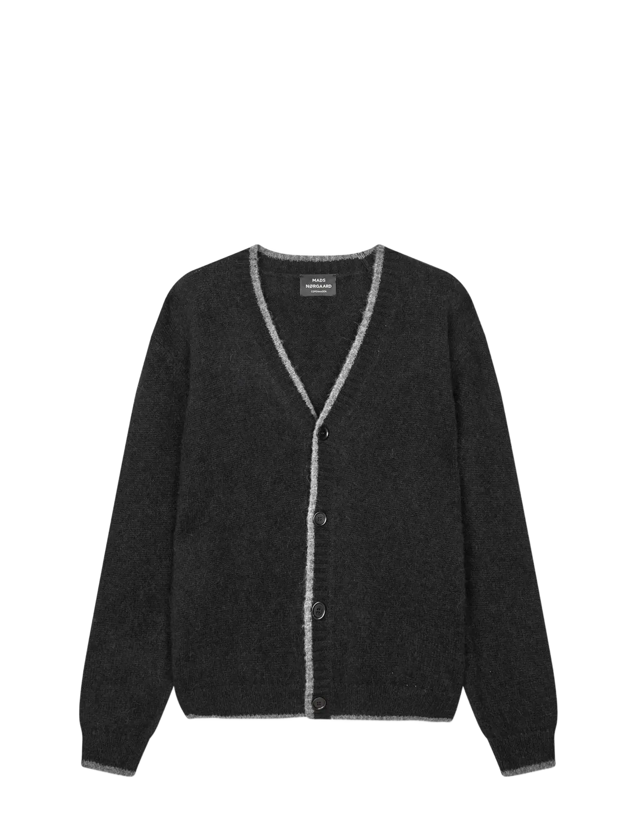 Mads Nørgaard Alpaca Vilhelm Cardigan Knit - Cardigans - BLACK / black