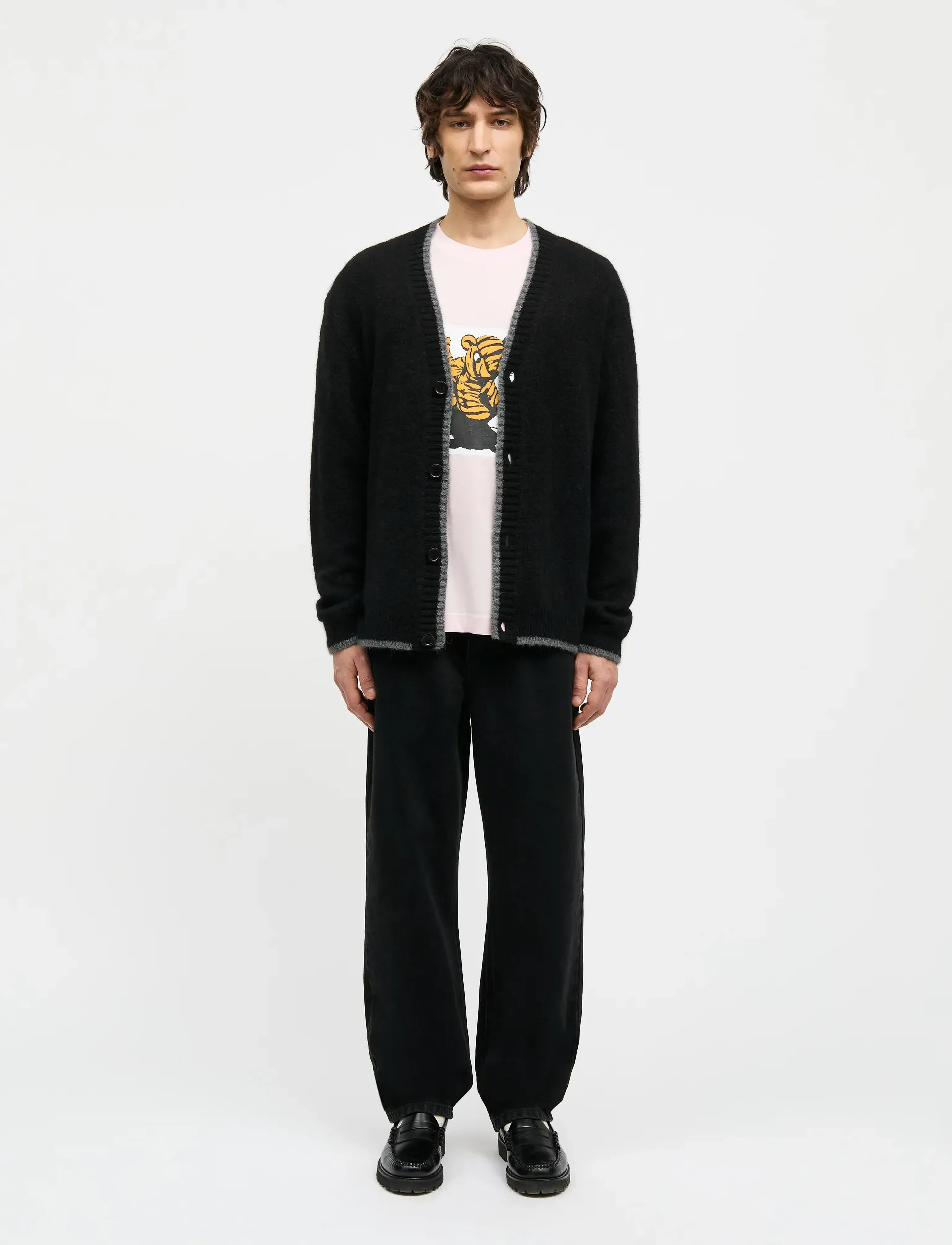 Mads Nørgaard Alpaca Vilhelm Cardigan Knit - Nordischer Stil - BLACK / black
