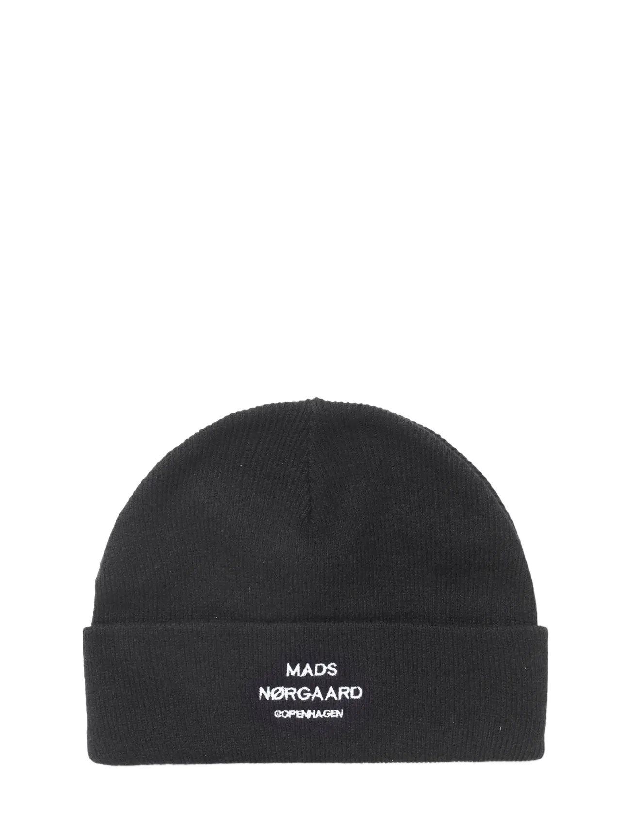 Mads Nørgaard Isak Ambas Logo Beanie, One Size, Black, Hovedbeklædning > Huer, Herre
