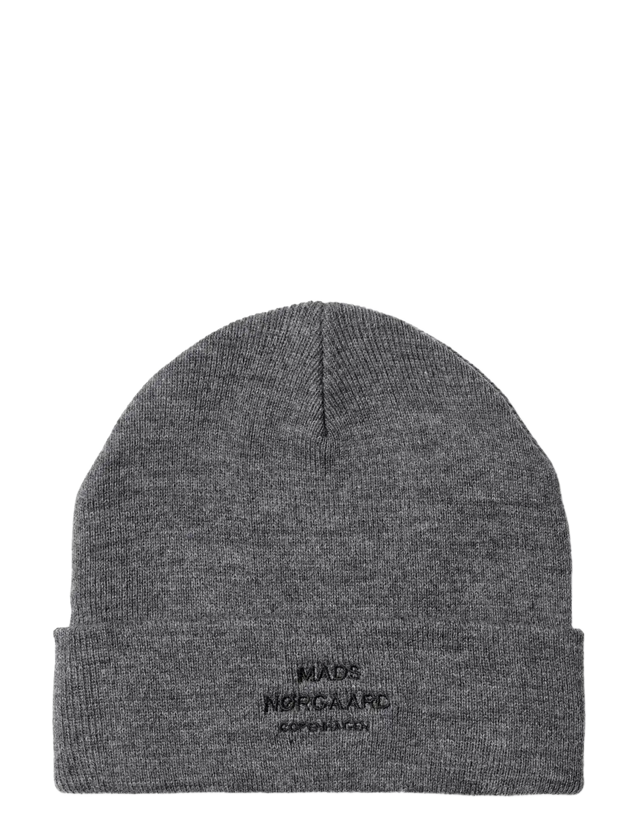 Mads Nørgaard Isak Ambas Logo Beanie - Beanies - CHARCOAL MELANGE MATCH / grey