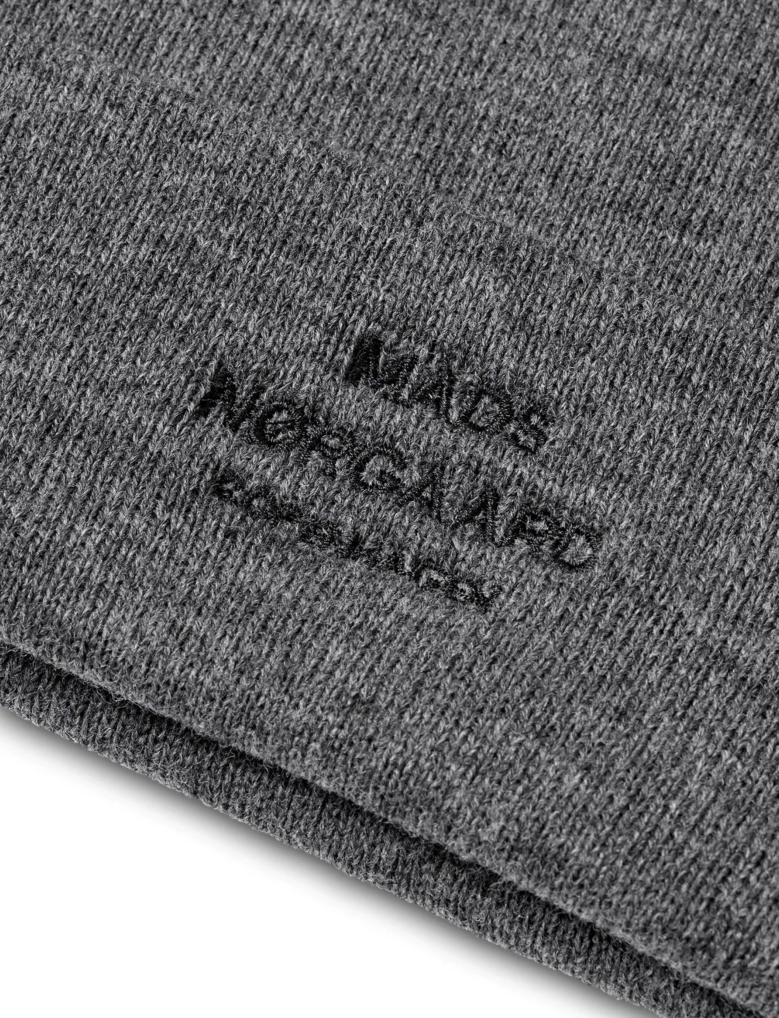 Mads Nørgaard - Isak Ambas Logo Beanie - shop by occasion - charcoal melange match - 1