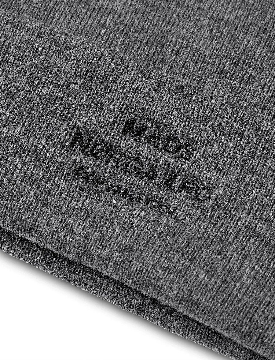 Mads Nørgaard - Isak Ambas Logo Beanie - shop by occasion - charcoal melange match - 1
