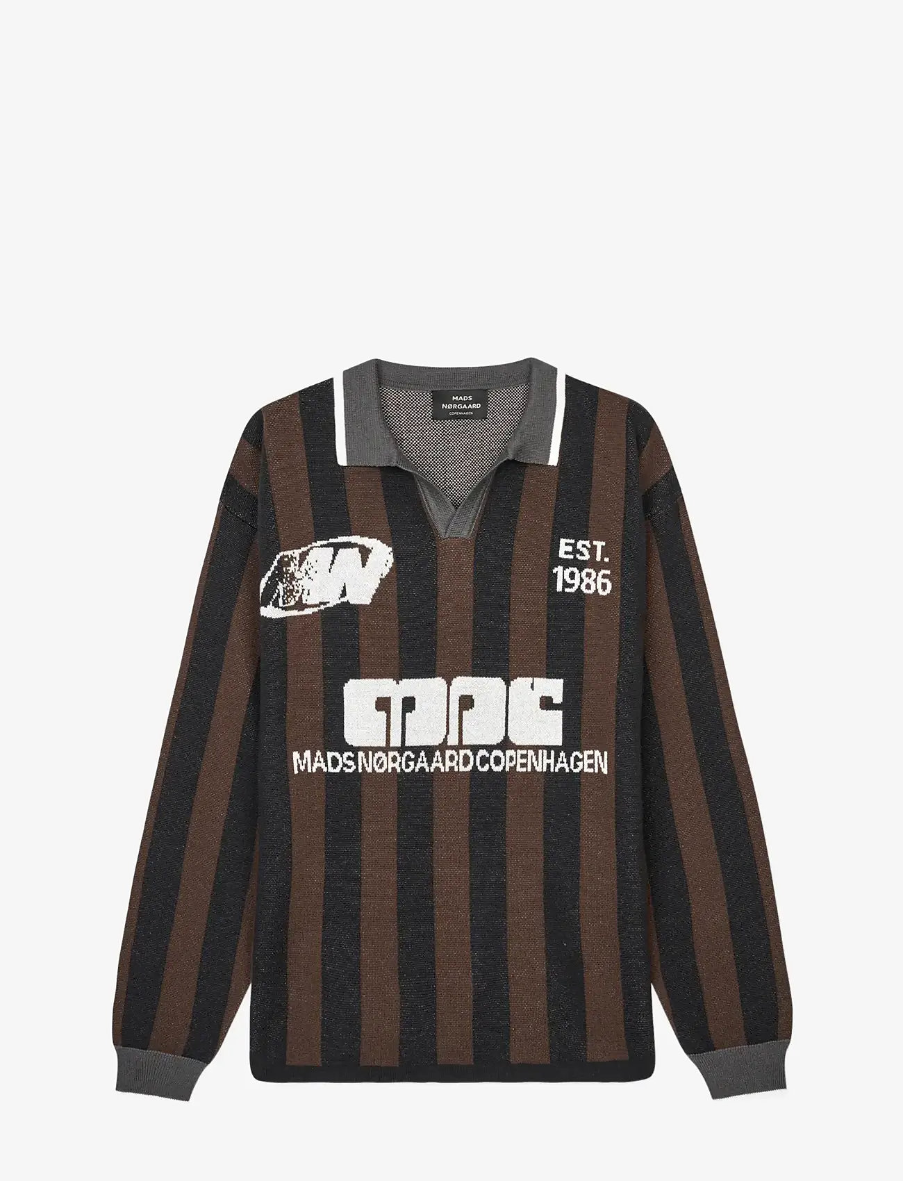 Mads Nørgaard - Fancy Liam Football Knit - polostrik - black/demitasse - 1