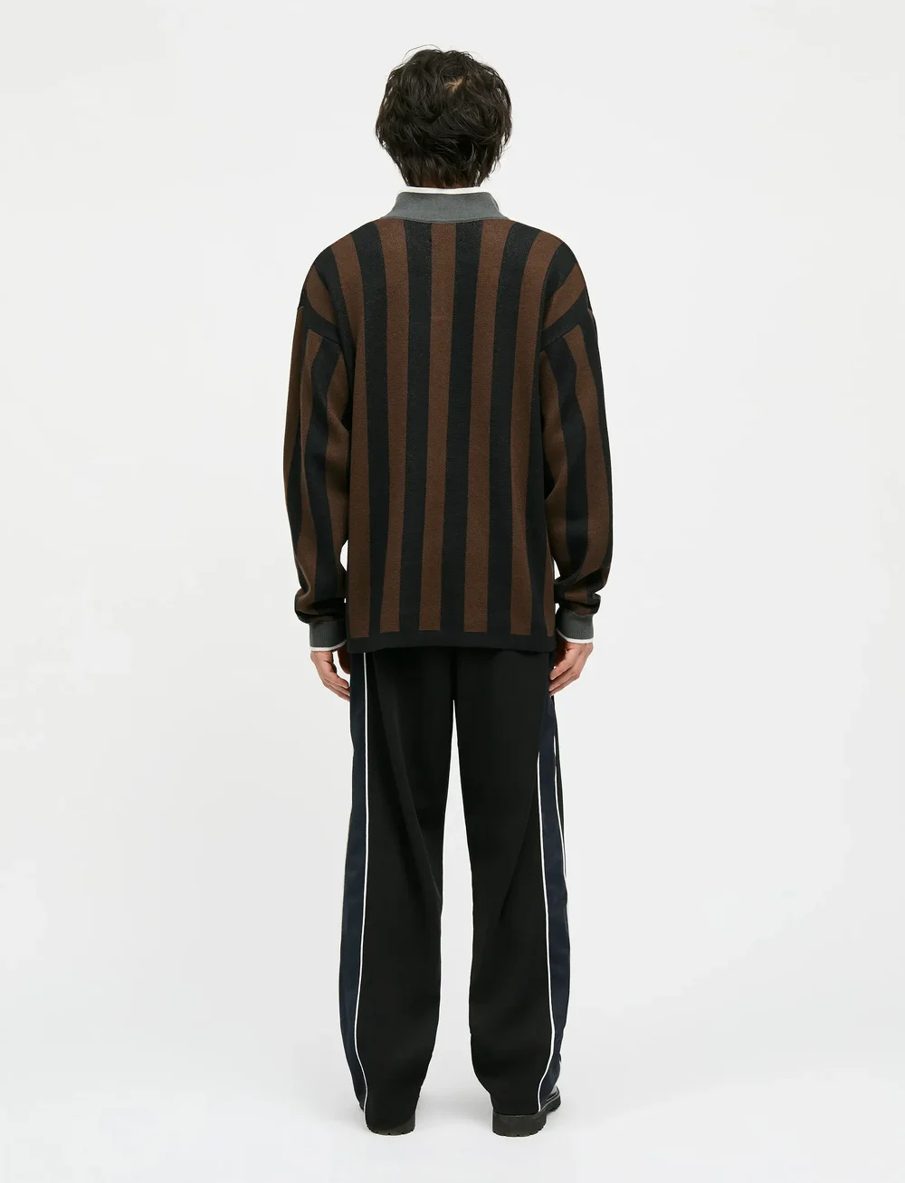 Mads Nørgaard - Fancy Liam Football Knit - gestrickte polohemden - black/demitasse - 2