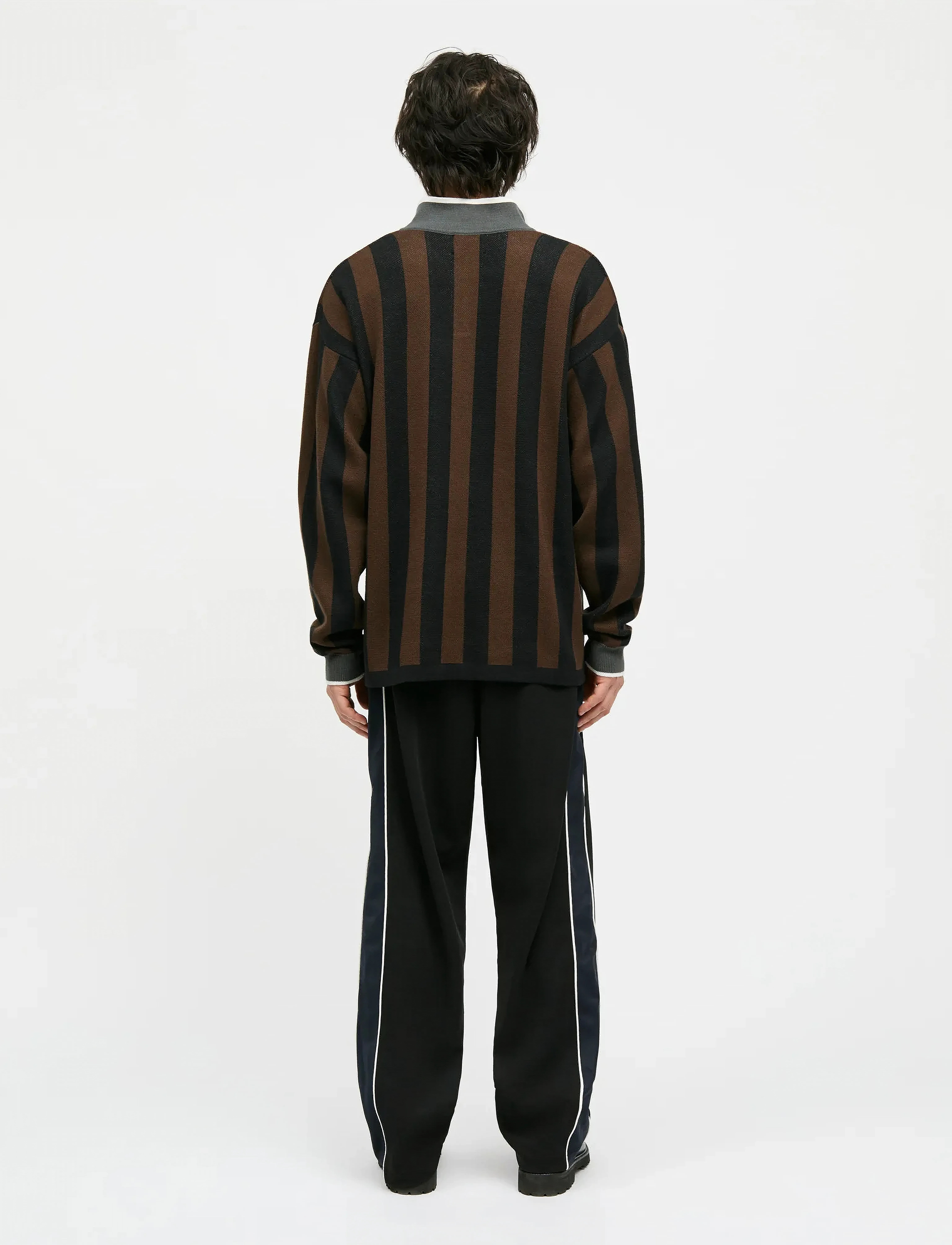 Mads Nørgaard - Fancy Liam Football Knit - langärmelige gestrickte polohemden - black/demitasse - 2