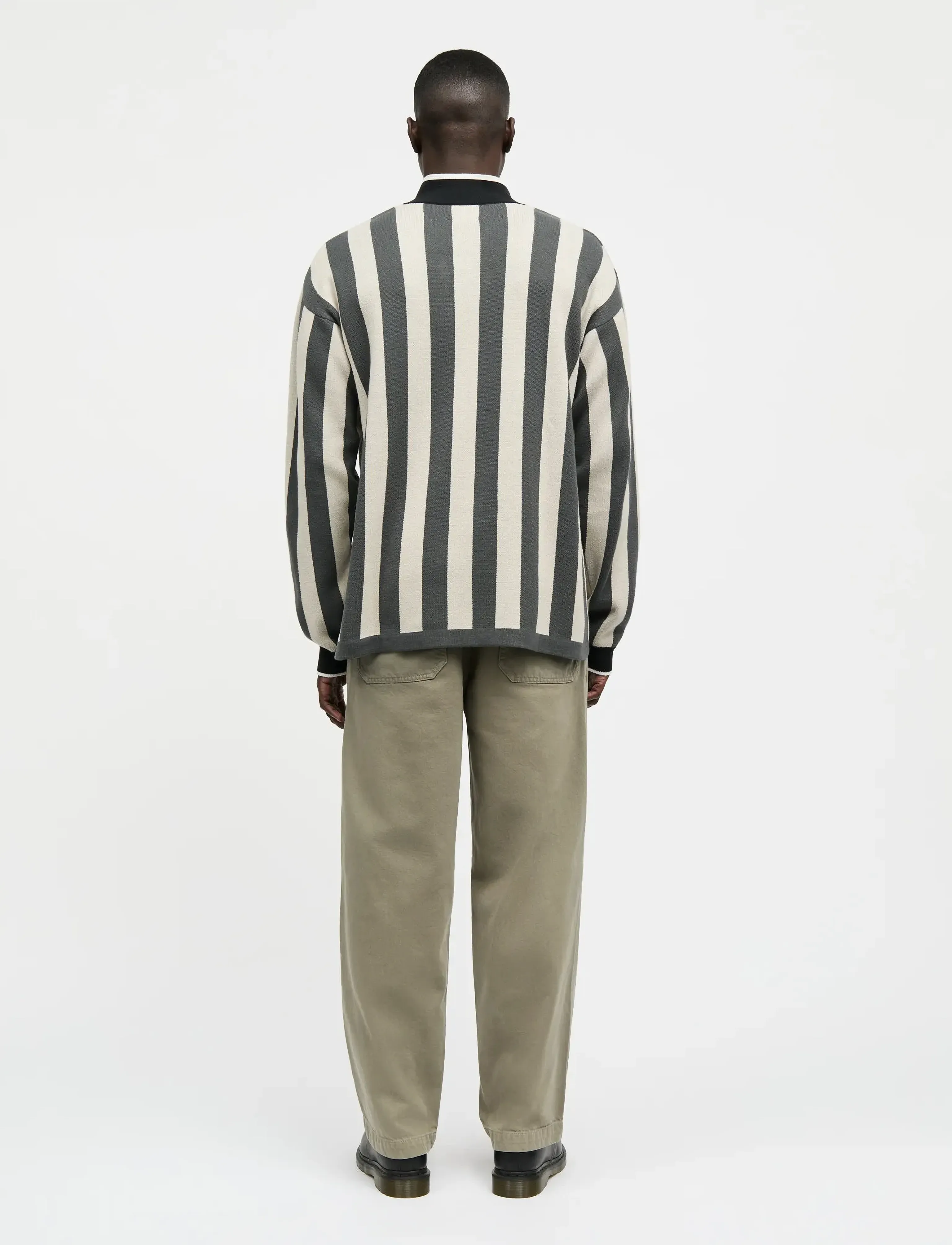 Mads Nørgaard - Fancy Liam Football Knit - langärmelige gestrickte polohemden - rainy day/asphalt - 2