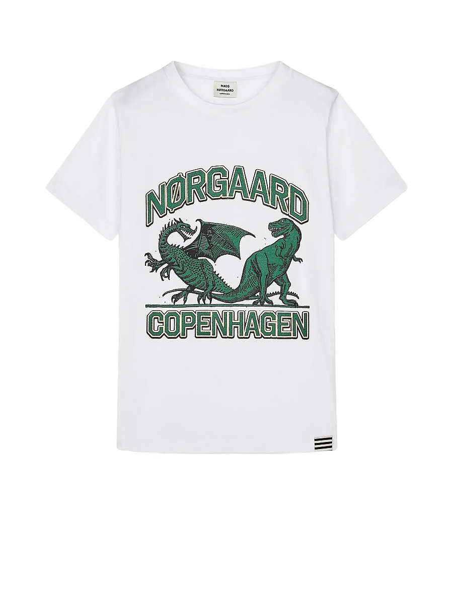 Mads Nørgaard - Printed Tee Thorlino Tee - kurzärmelige - white - 1