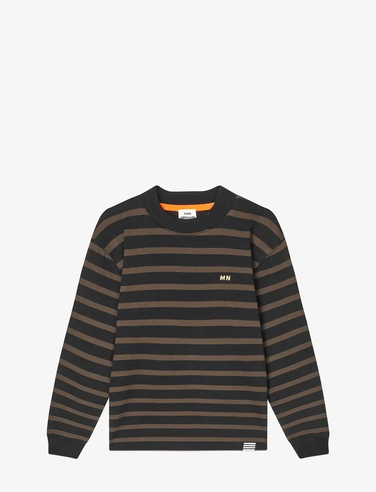 Mads Nørgaard - Cotton Jersey Stripe Carlito Tee LS - langärmelig - black/demitasse - 0
