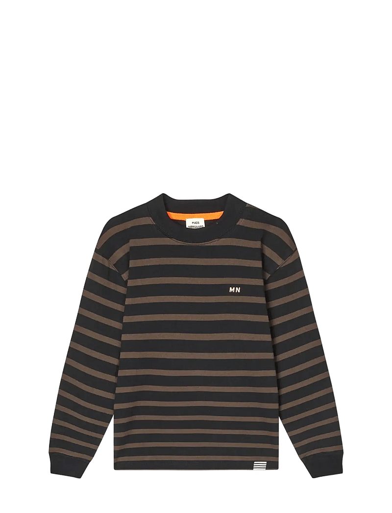 Mads Nørgaard - Cotton Jersey Stripe Carlito Tee LS - pikkade varrukatega t-särgid - black/demitasse - 0