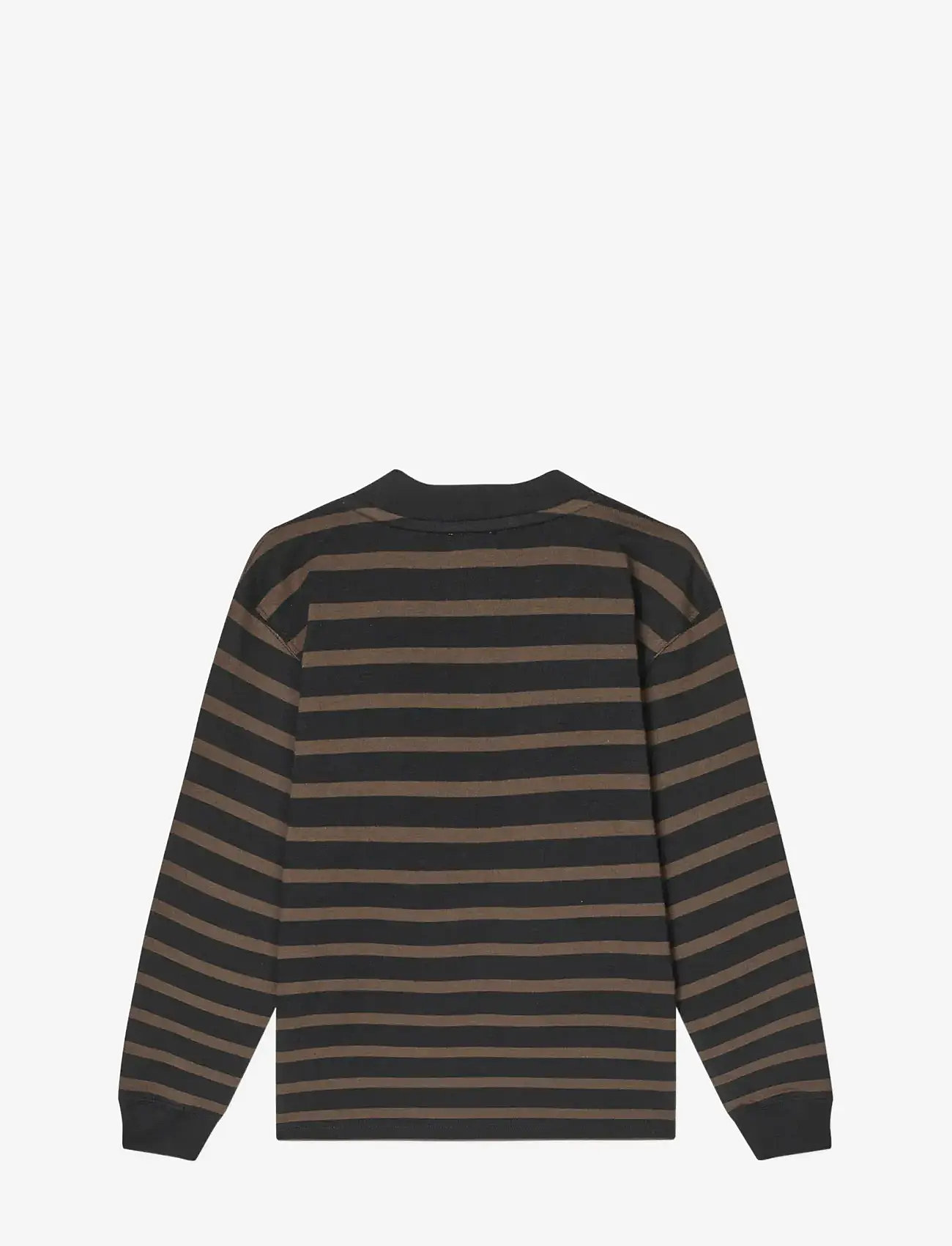 Mads Nørgaard - Cotton Jersey Stripe Carlito Tee LS - langärmelig - black/demitasse - 1
