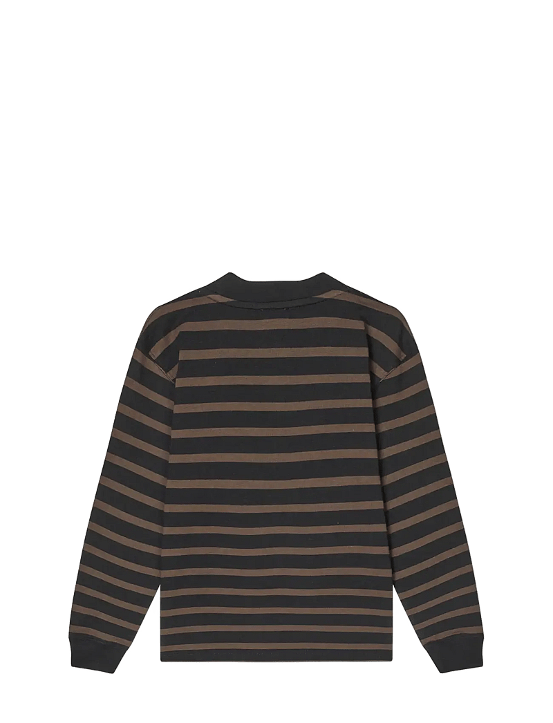 Mads Nørgaard - Cotton Jersey Stripe Carlito Tee LS - pikkade varrukatega t-särgid - black/demitasse - 1
