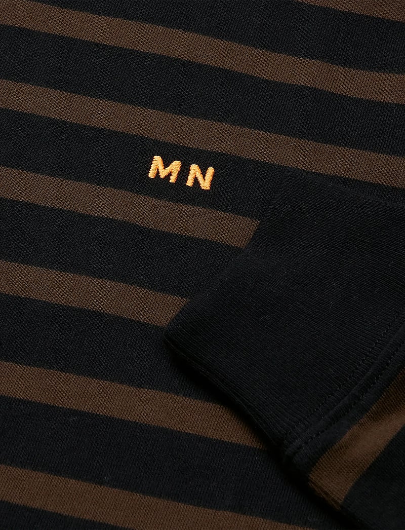 Mads Nørgaard - Cotton Jersey Stripe Carlito Tee LS - pikkade varrukatega t-särgid - black/demitasse - 2