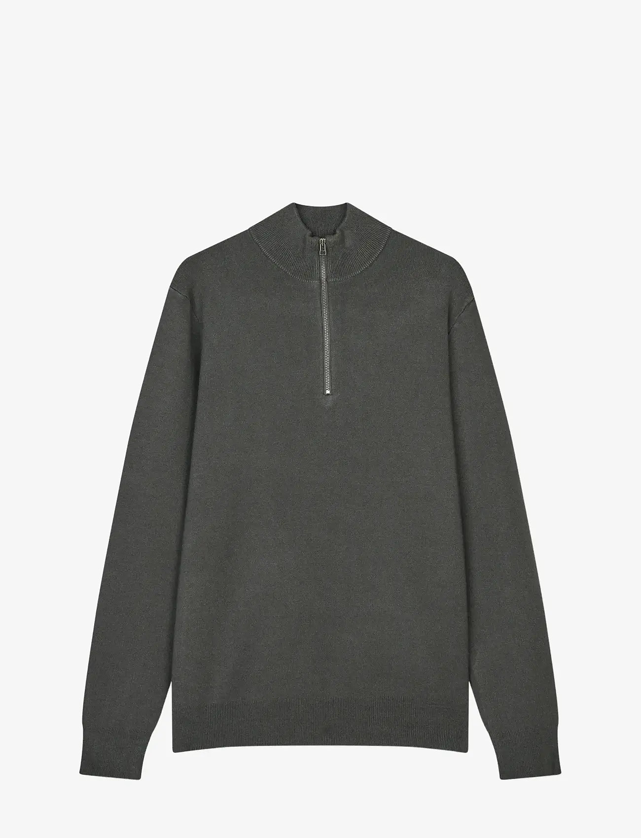 Mads Nørgaard - Urban Chase Half Zip Knit - halfzip strik - asphalt - 1