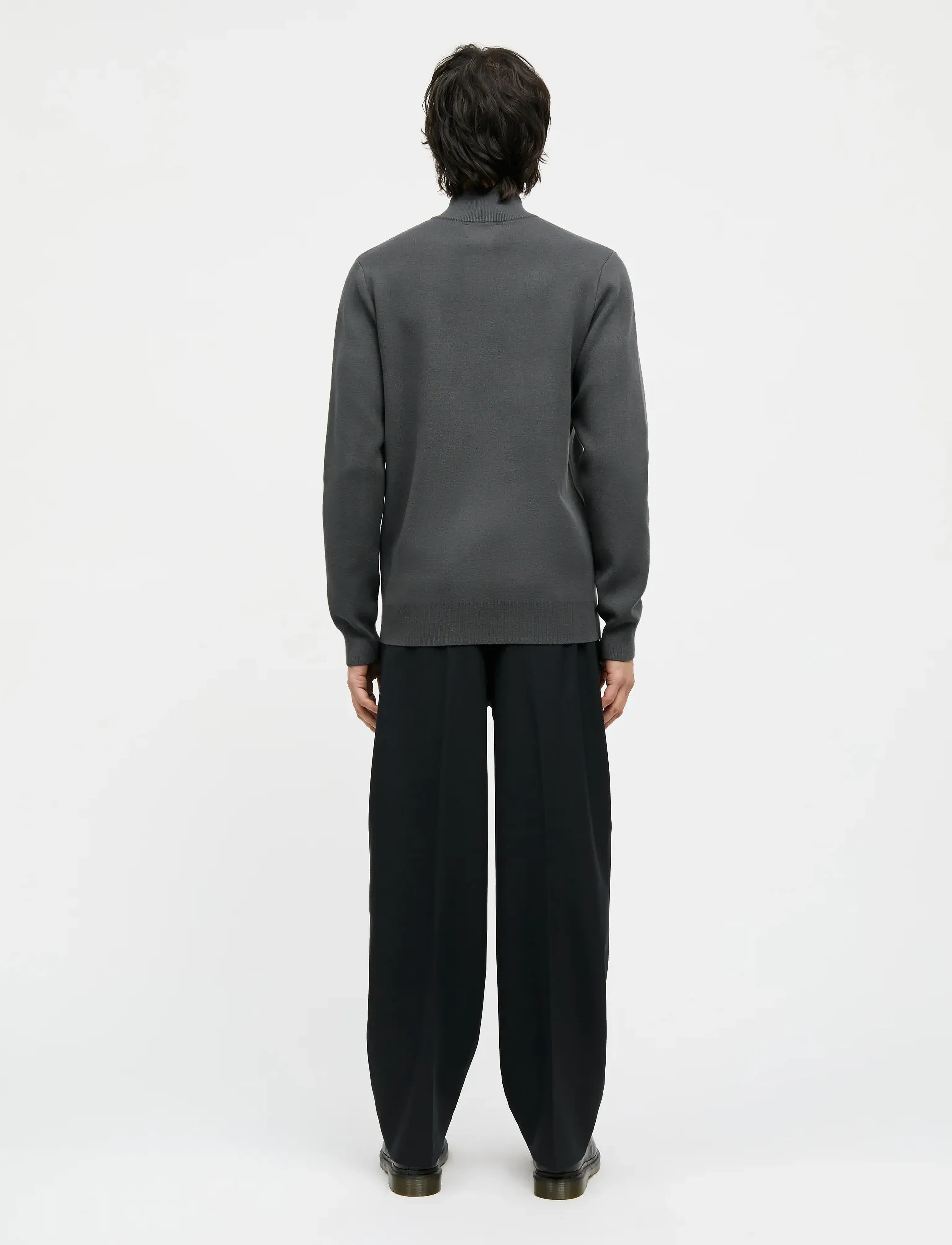 Mads Nørgaard - Urban Chase Half Zip Knit - pullover mit halbem reißverschluss - asphalt - 2