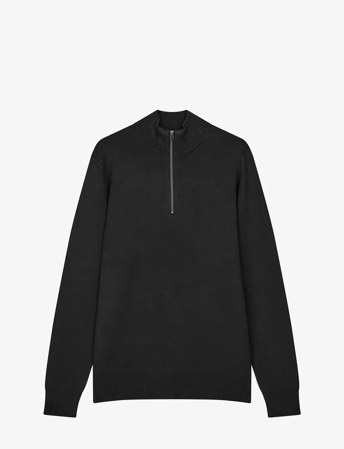 Mads Nørgaard - Urban Chase Half Zip Knit - half zip jumpers - black - 0