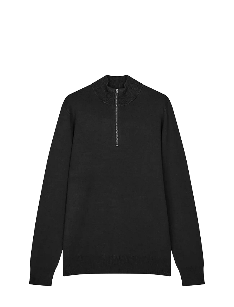 Mads Nørgaard - Urban Chase Half Zip Knit - half zip jumpers - black - 0