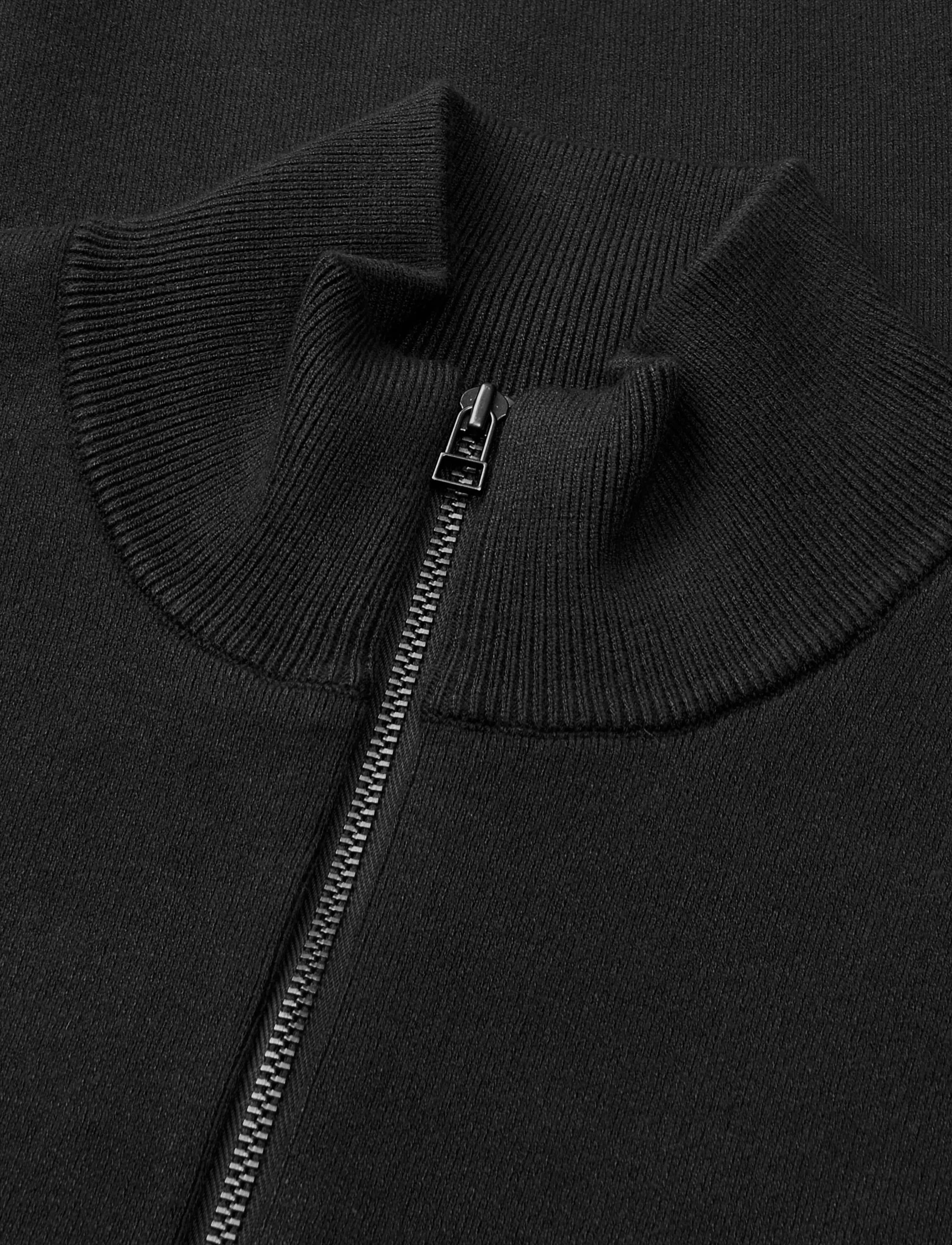 Mads Nørgaard - Urban Chase Half Zip Knit - halfzip strik - black - 1