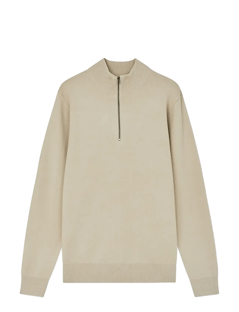 Mads Nørgaard - Urban Chase Half Zip Knit - halfzip strik - castle wall - 0