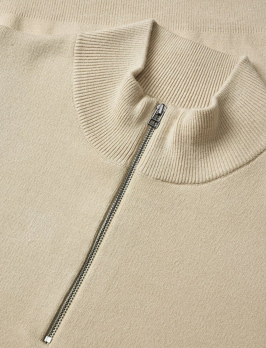 Mads Nørgaard - Urban Chase Half Zip Knit - half zip jumpers - castle wall - 1