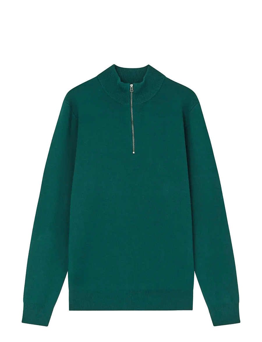 Mads Nørgaard - Urban Chase Half Zip Knit - half zip jumpers - dark sea - 1