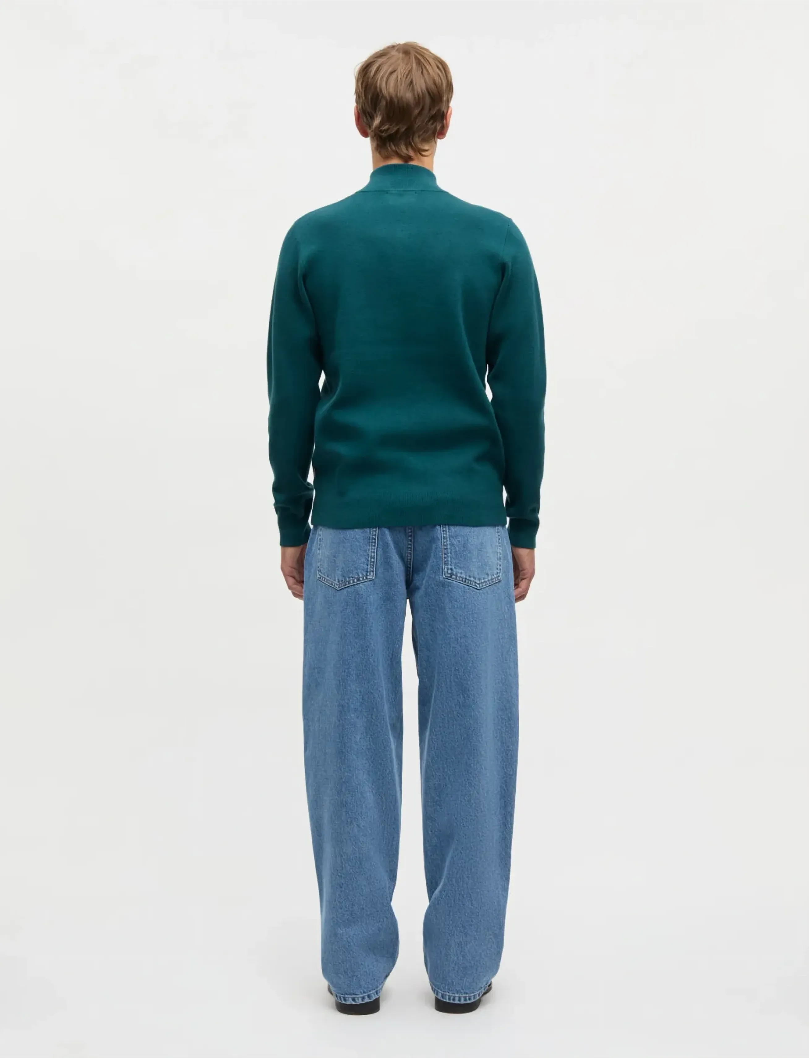Mads Nørgaard - Urban Chase Half Zip Knit - half zip jumpers - dark sea - 2