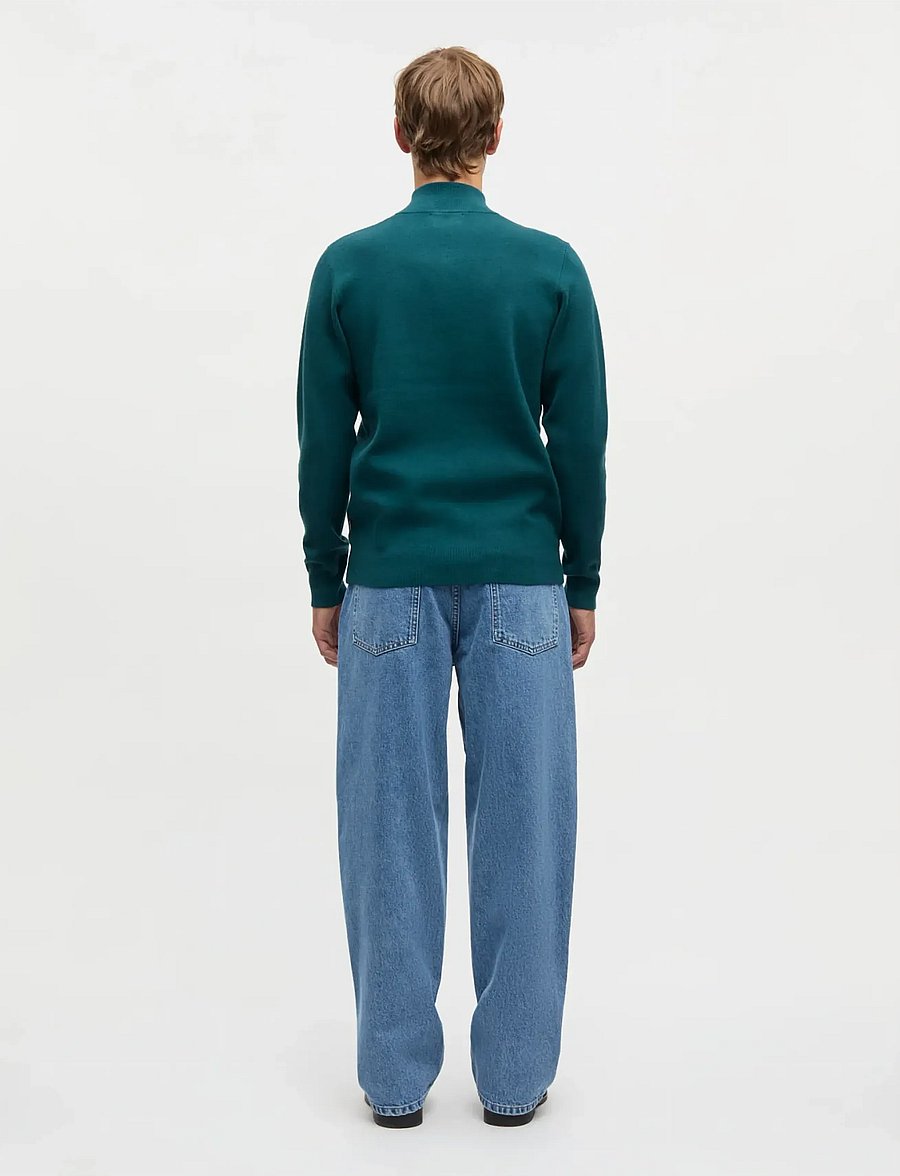 Mads Nørgaard - Urban Chase Half Zip Knit - half zip jumpers - dark sea - 2