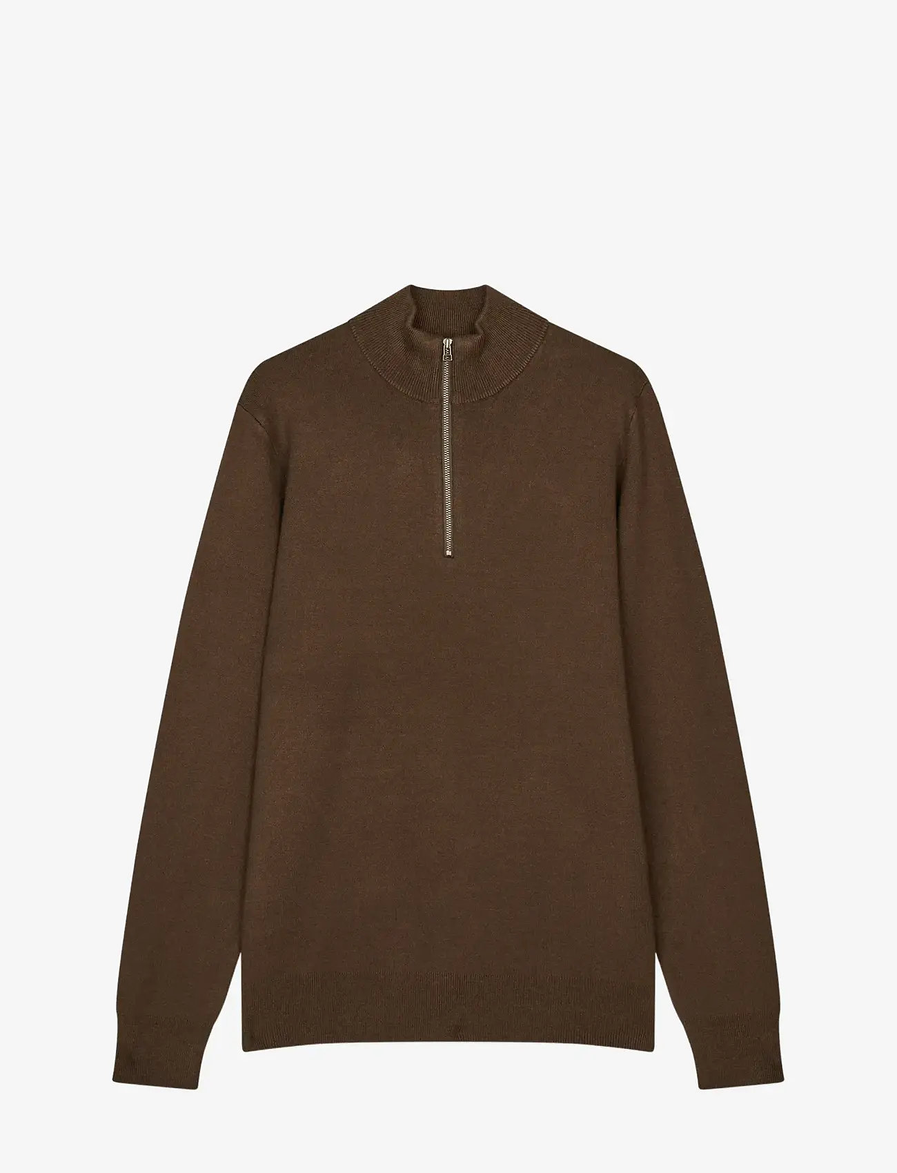 Mads Nørgaard - Urban Chase Half Zip Knit - half zip jumpers - demitasse - 1