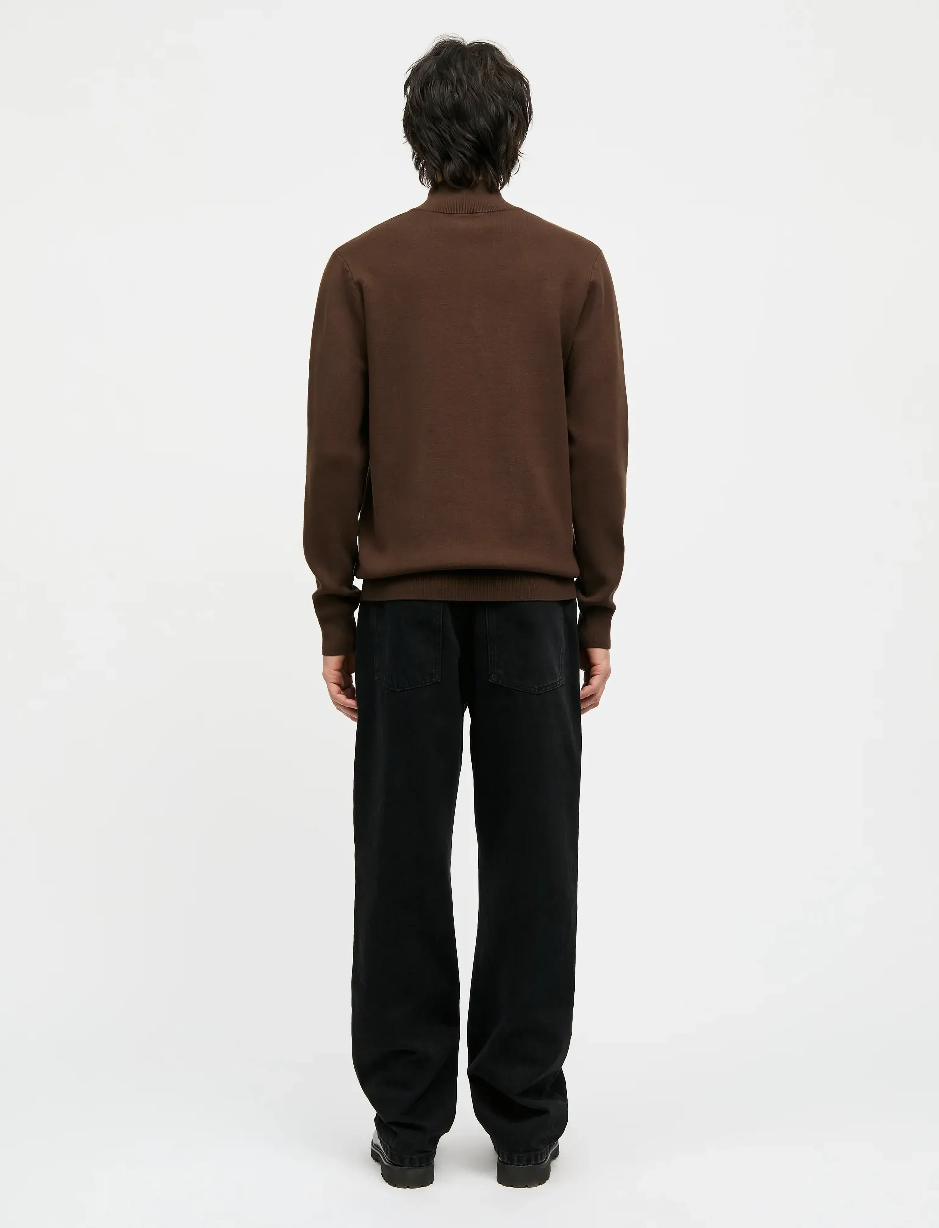 Mads Nørgaard - Urban Chase Half Zip Knit - half zip-tröjor - demitasse - 2