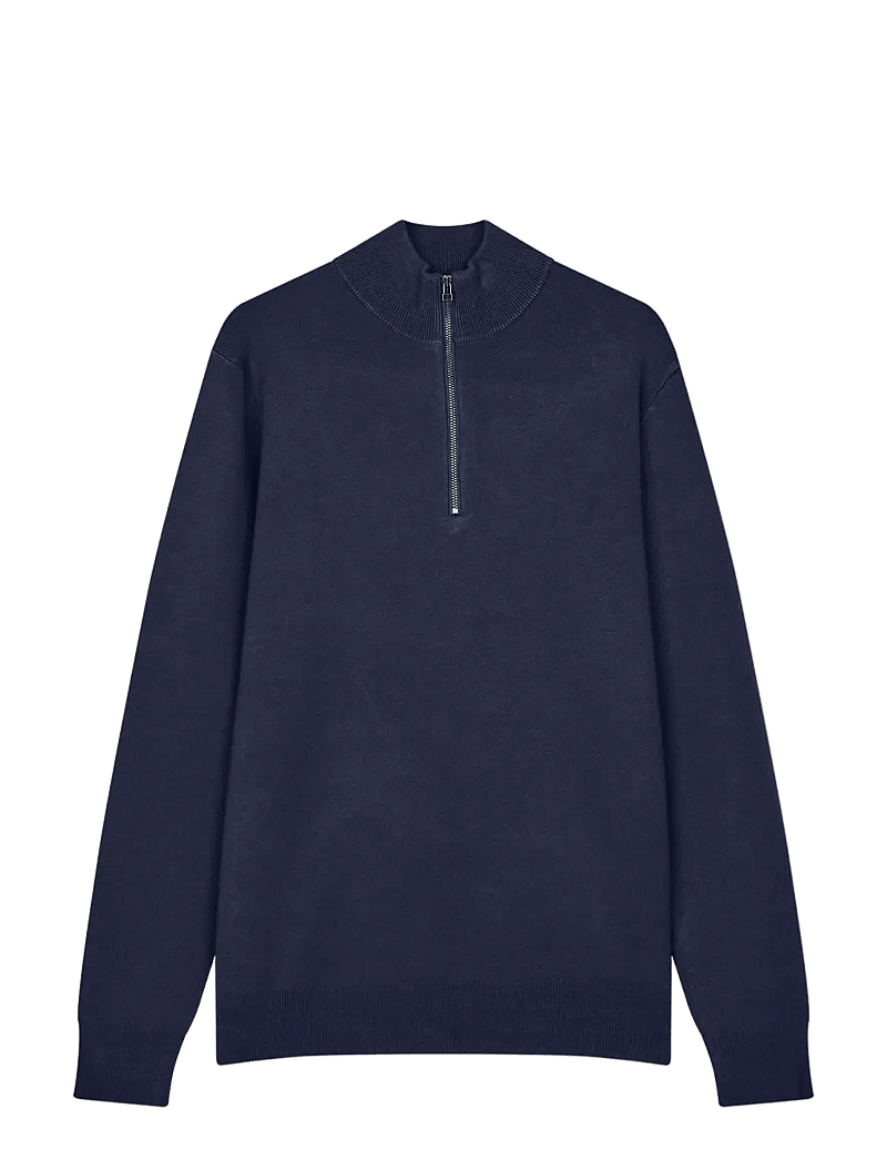 Mads Nørgaard - Urban Chase Half Zip Knit - halfzip strik - sky captain - 0