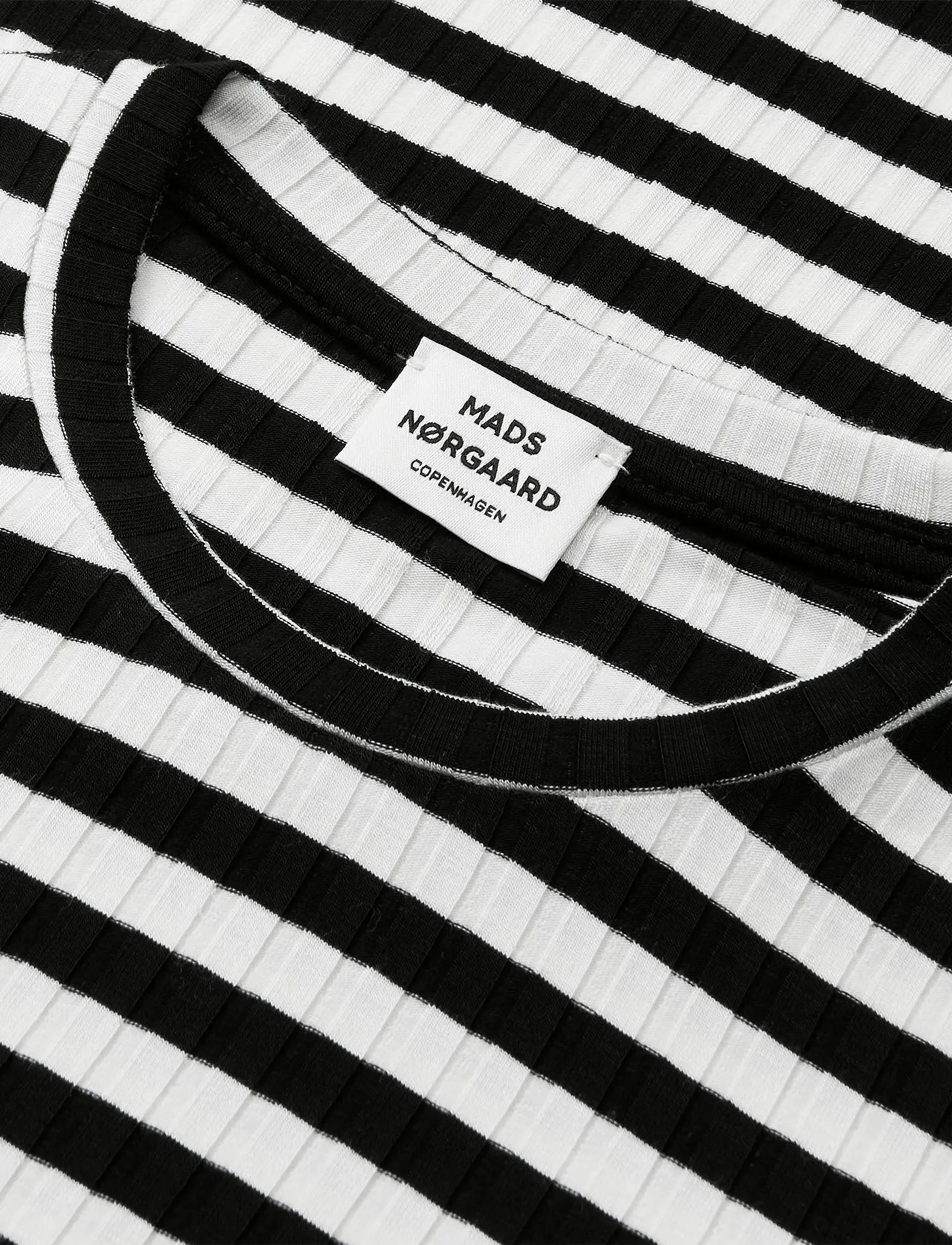 Mads Nørgaard - 5x5 Classic Stripe Dubina Short Dress - langærmede hverdagskjoler - black/vanilla ice - 2