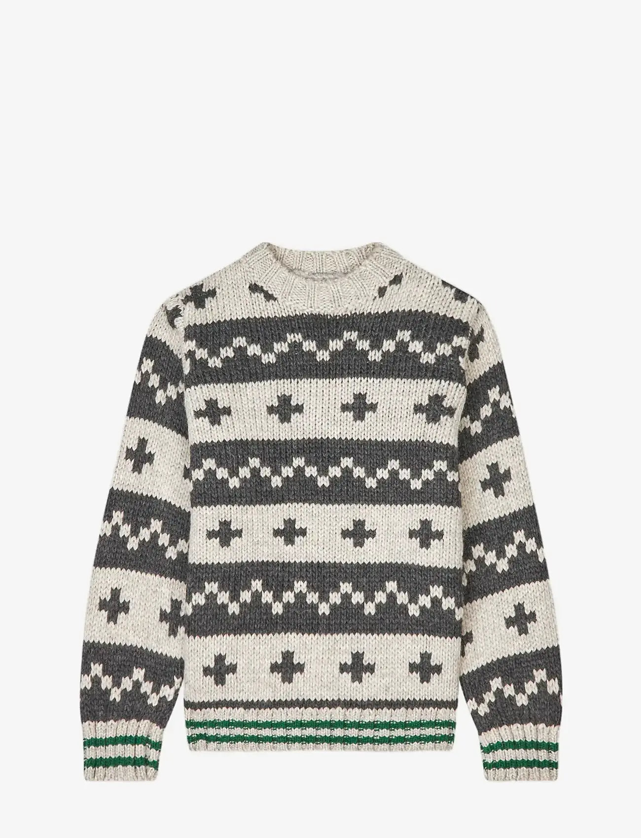 Mads Nørgaard - Crash Keldino Reykavik Sweater - džemprid - nature melange/ charcoal melan - 1