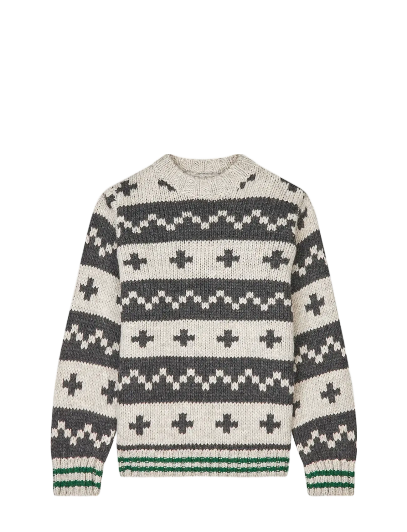 Mads Nørgaard Crash Keldino Reykavik Sweater - Strickmode - NATURE MELANGE/ CHARCOAL MELAN / grey