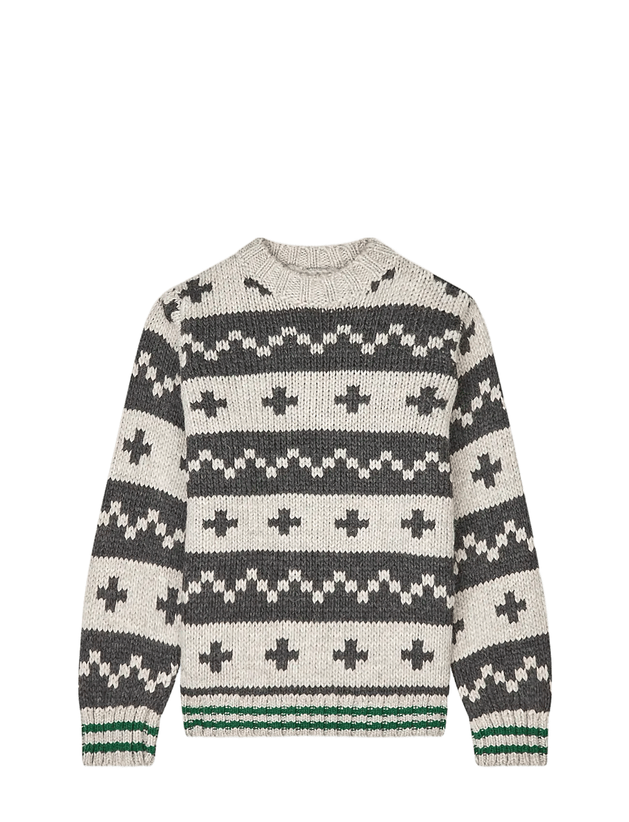 Mads Nørgaard - Crash Keldino Reykavik Sweater - swetry - nature melange/ charcoal melan - 1