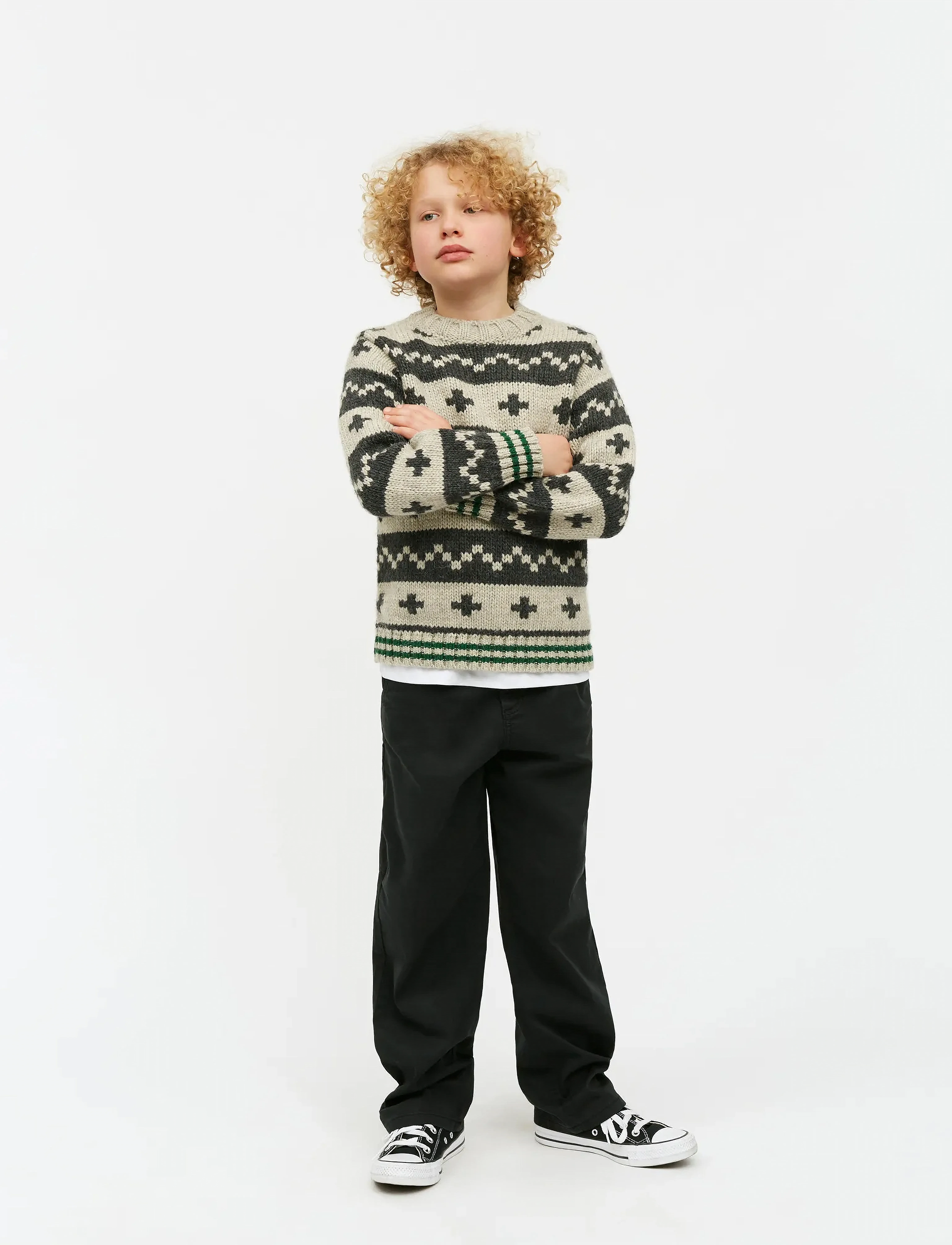 Mads Nørgaard Crash Keldino Reykavik Sweater - Jumpers - NATURE MELANGE/ CHARCOAL MELAN / grey