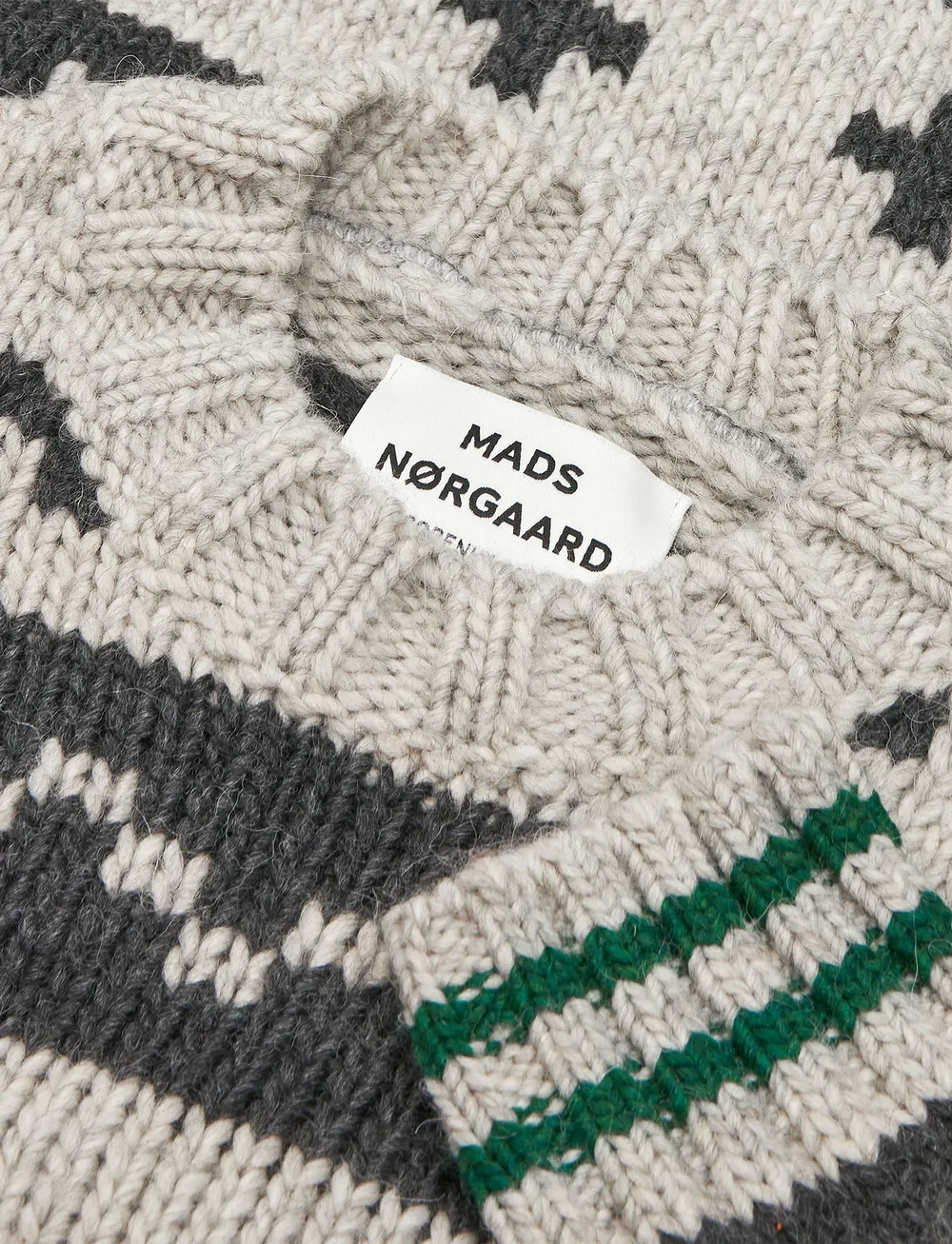 Mads Nørgaard - Crash Keldino Reykavik Sweater - džemperiai - nature melange/ charcoal melan - 3