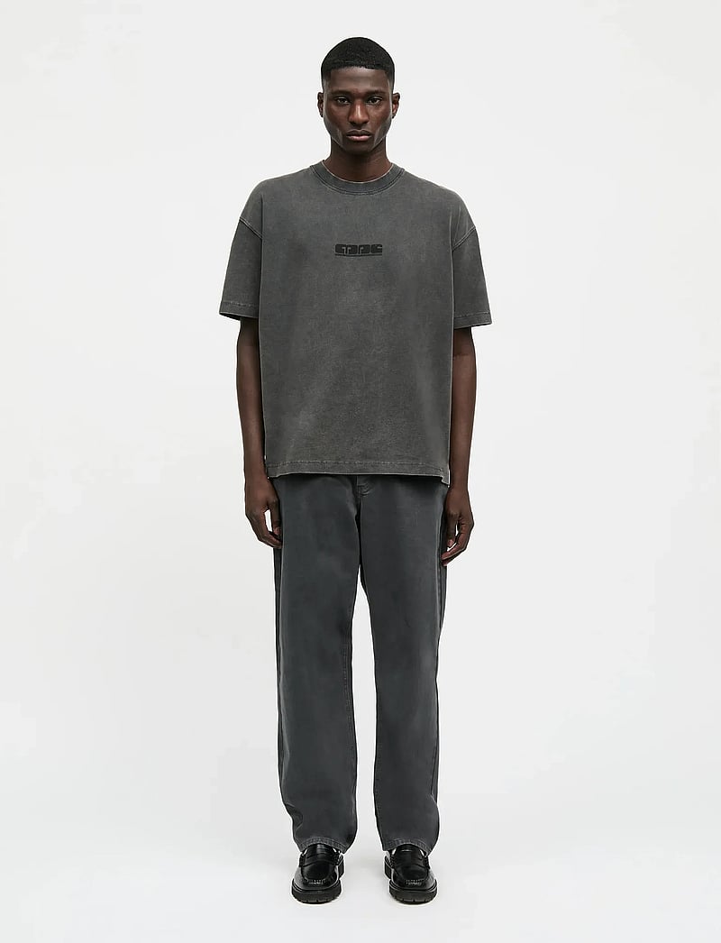 Mads Nørgaard - Open-End Dye Big Tee - kortærmede t-shirts - black - 0