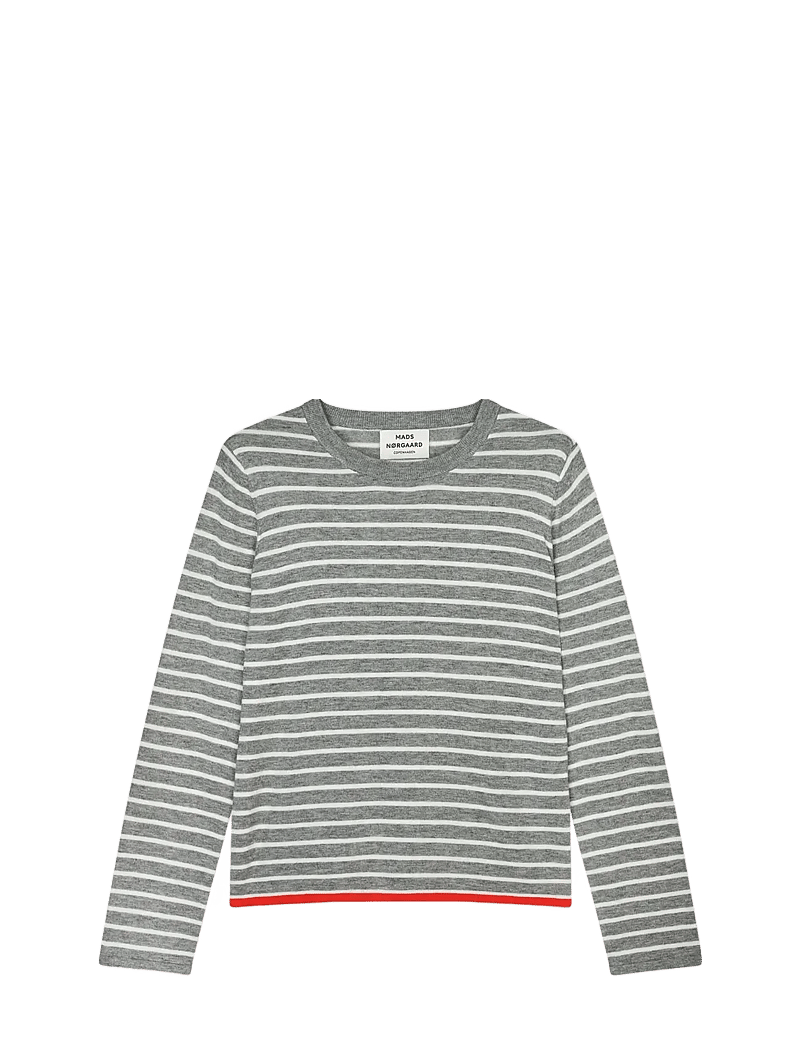 Mads Nørgaard - Fine Merino Ivy Knit - pulls - grey melange/vanilla ice - 0