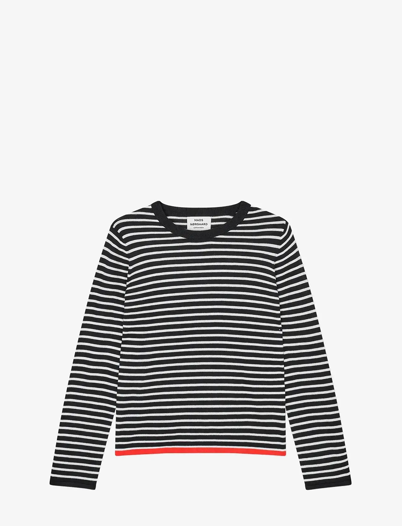 Mads Nørgaard - Fine Merino Ivy Knit - striktrøjer - black/vanilla ice - 1