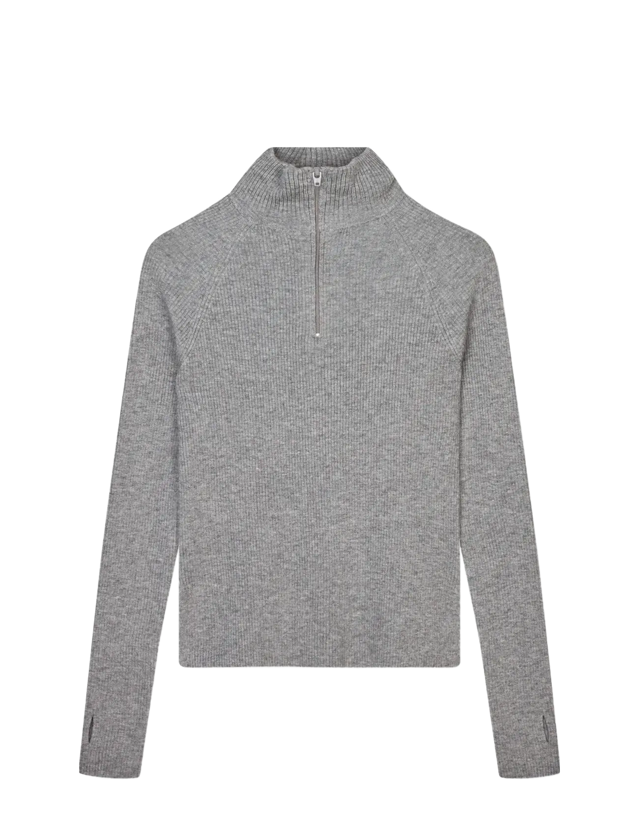 Mads Nørgaard Fine Merino Ida Knit - Strickmode - GREY MELANGE / grey