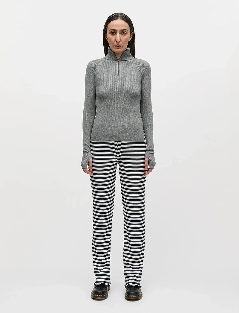 Mads Nørgaard - Fine Merino Ida Knit - striktrøjer - grey melange - 0