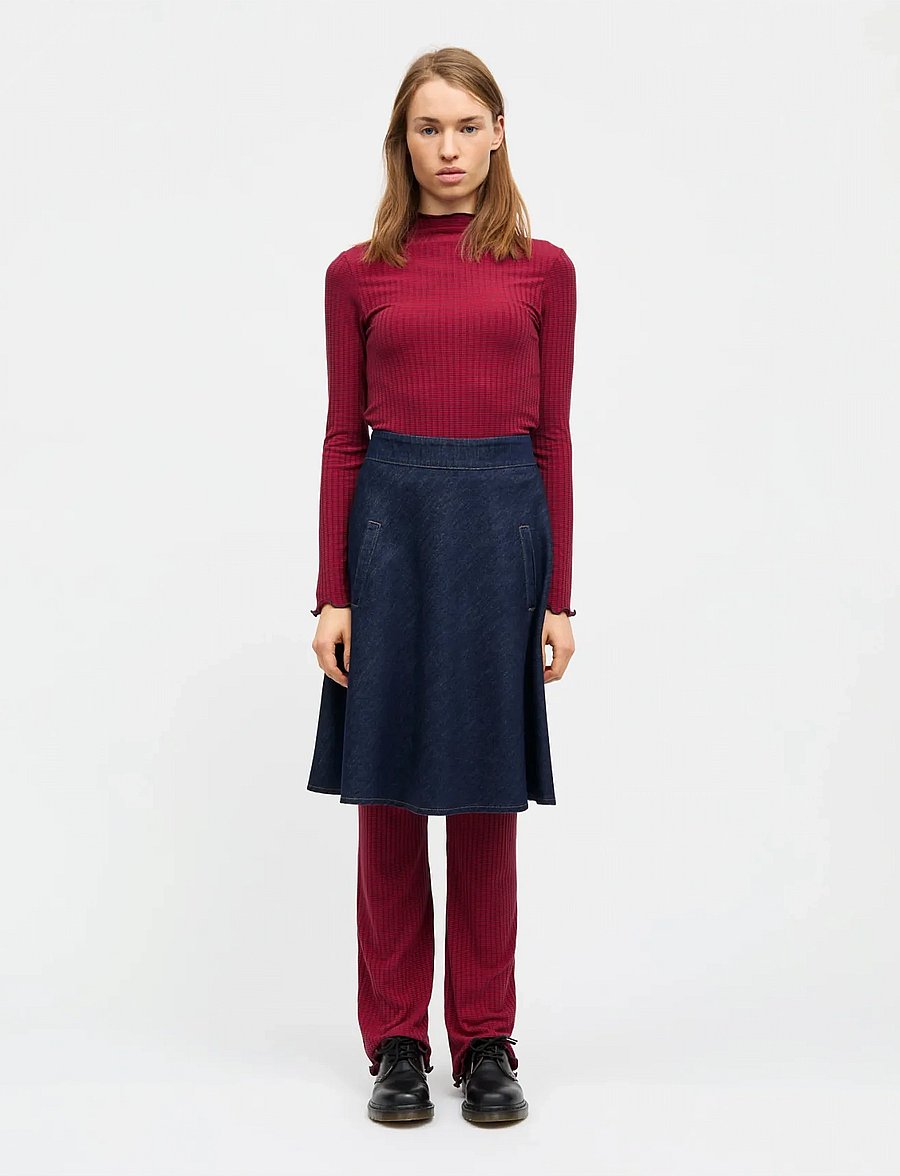 Mads Nørgaard - Cosy Denim Stelly Skirt - spódnice dżinsowe - dark indigo - 1