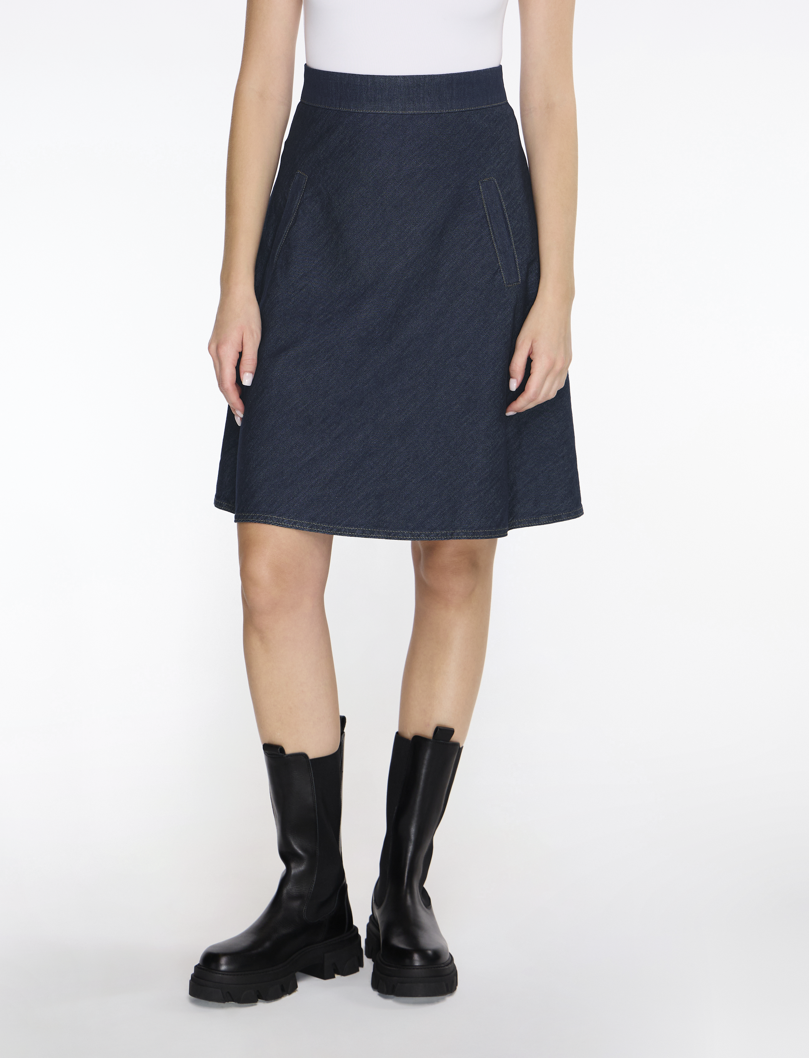 Mads Nørgaard - Cosy Denim Stelly Skirt - spódnice dżinsowe - dark indigo - 0