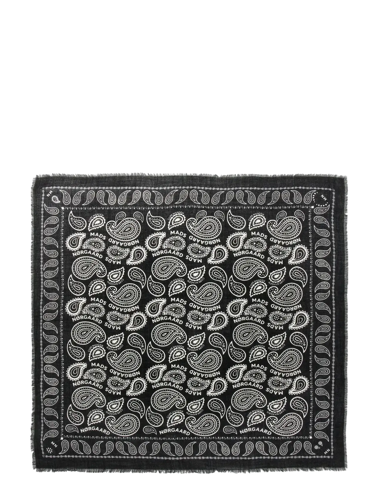 Mads Nørgaard Soft Wool Self Scarf - Accessoires - PAISLEY AOP/BLACK / black