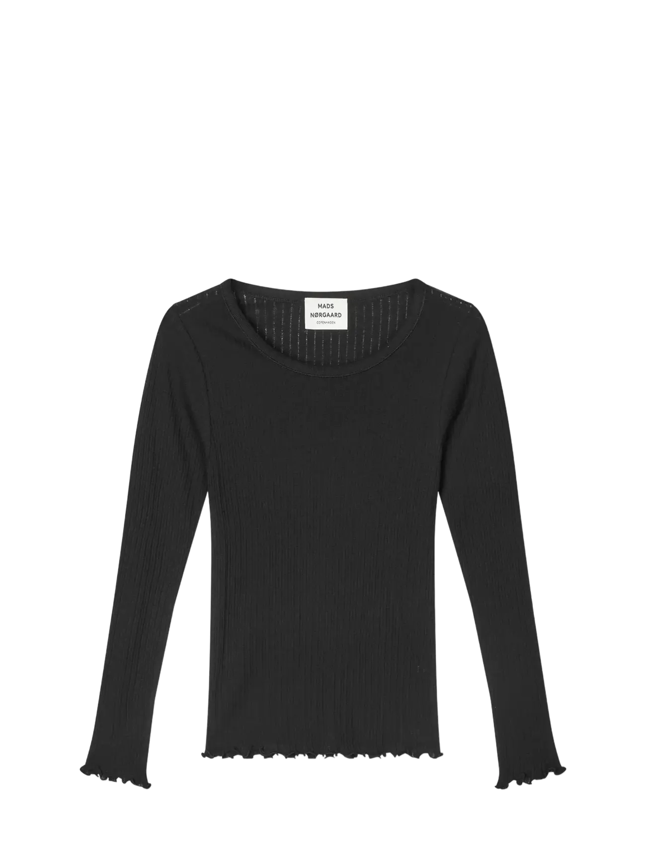 Mads Nørgaard - Pointella Troja Tee LS FAV - langärmlige tops - black - 1